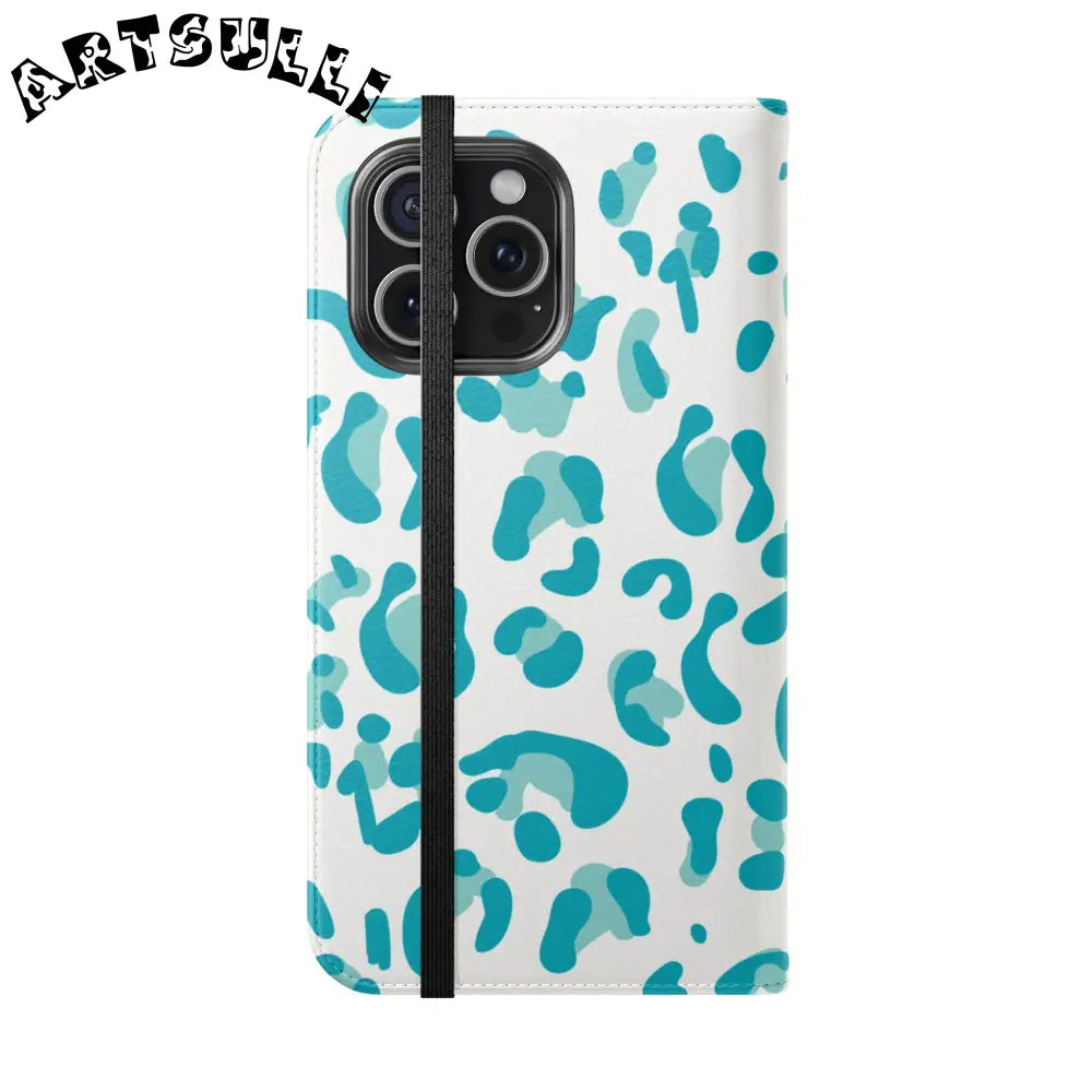 JAKKOUTTHEBXX Teal Leopard Print Flip Cases 2025