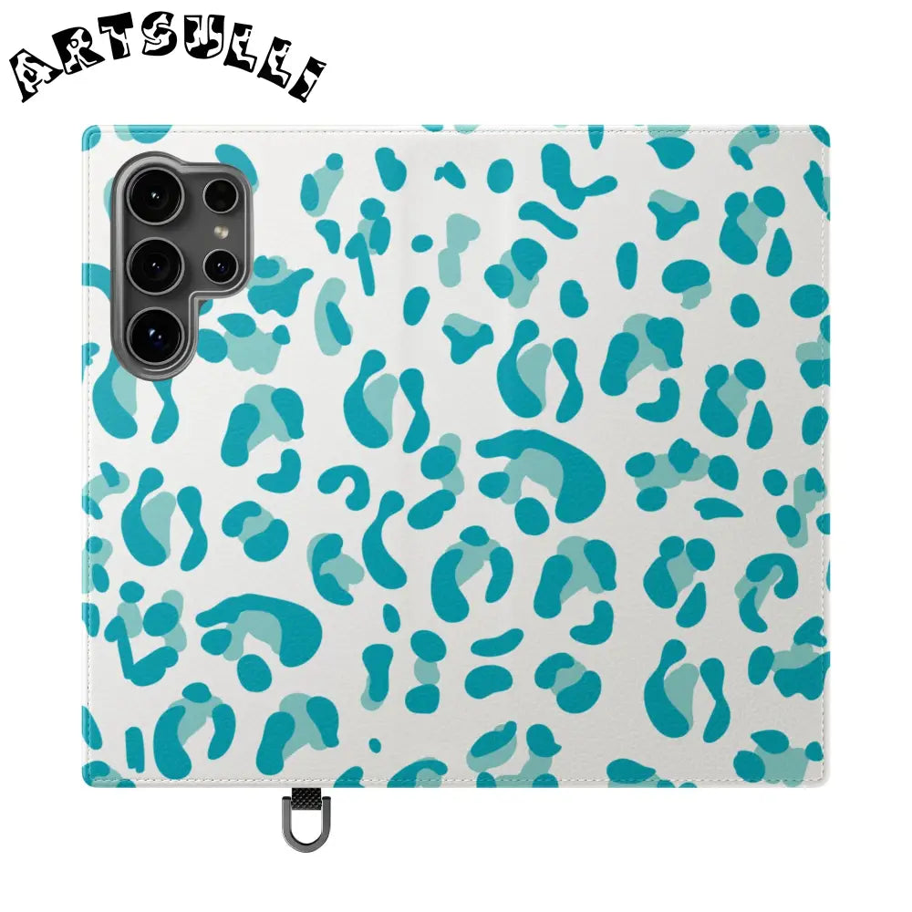JAKKOUTTHEBXX Teal Leopard Print Flip Cases 2025
