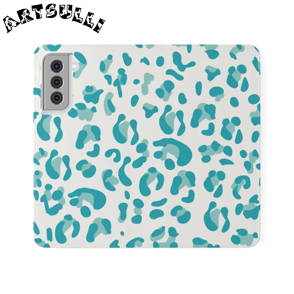 JAKKOUTTHEBXX Teal Leopard Print Flip Cases 2025
