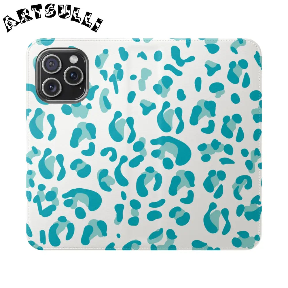 JAKKOUTTHEBXX Teal Leopard Print Flip Cases 2025