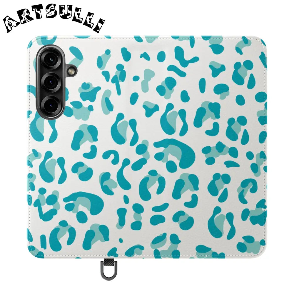 JAKKOUTTHEBXX Teal Leopard Print Flip Cases 2025