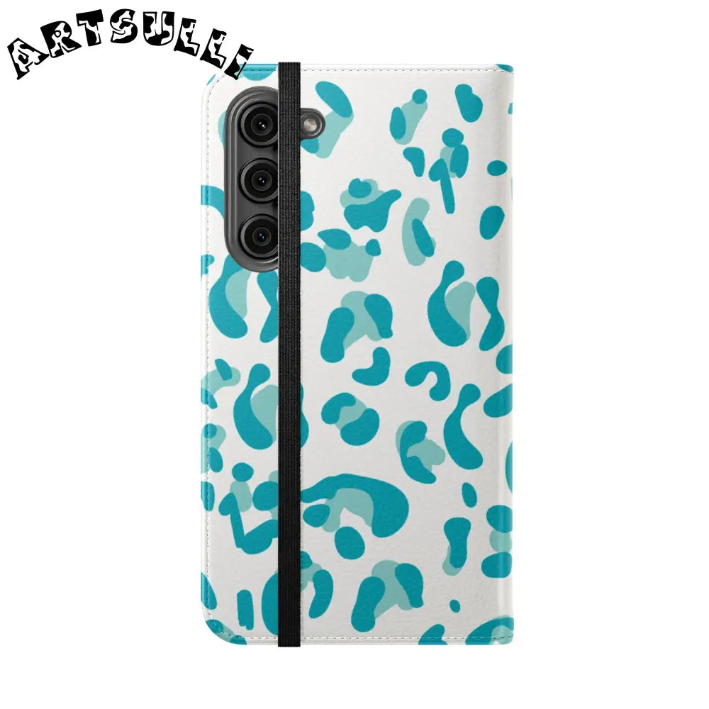 JAKKOUTTHEBXX Teal Leopard Print Flip Cases 2025