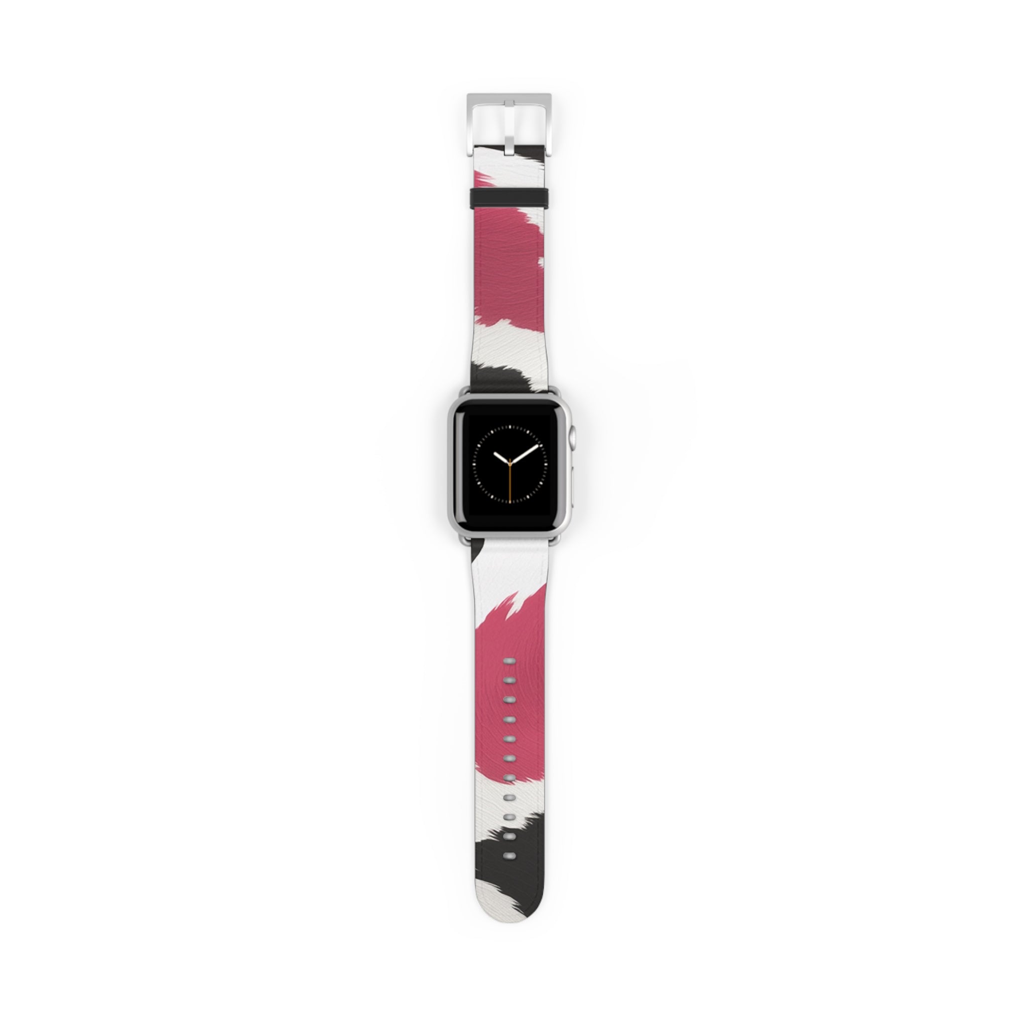 Flirty Abstract Faux Leather Apple Watch Band, Artsulli - Art is Long, Life is Short, Accessories, Size, 38 - 41 mm, Color, Silver Matte, , , 22724830351457356283