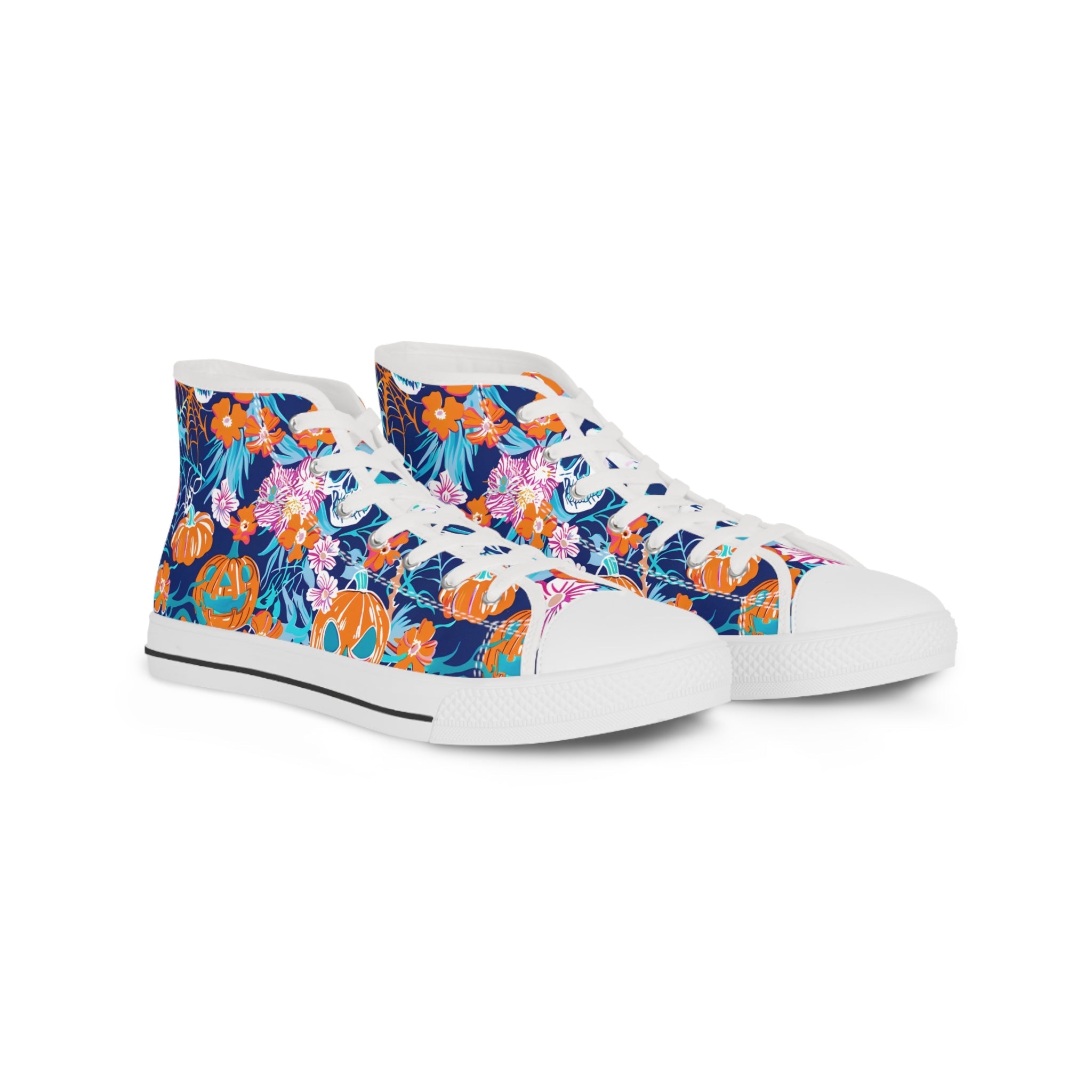 Printify Floral and Pumpkin High-Top Canvas Sneakers 2025