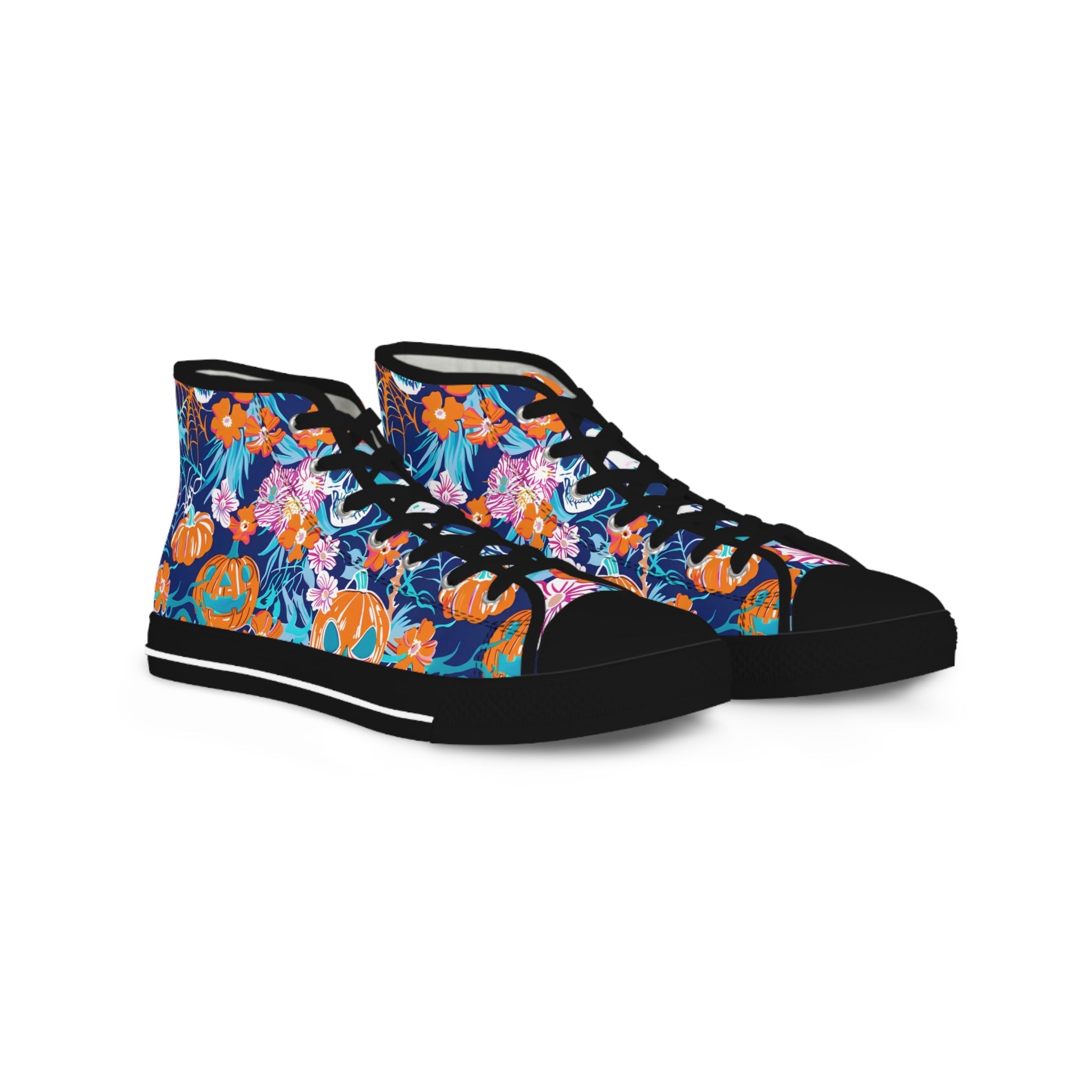 Printify Floral and Pumpkin High-Top Canvas Sneakers 2025