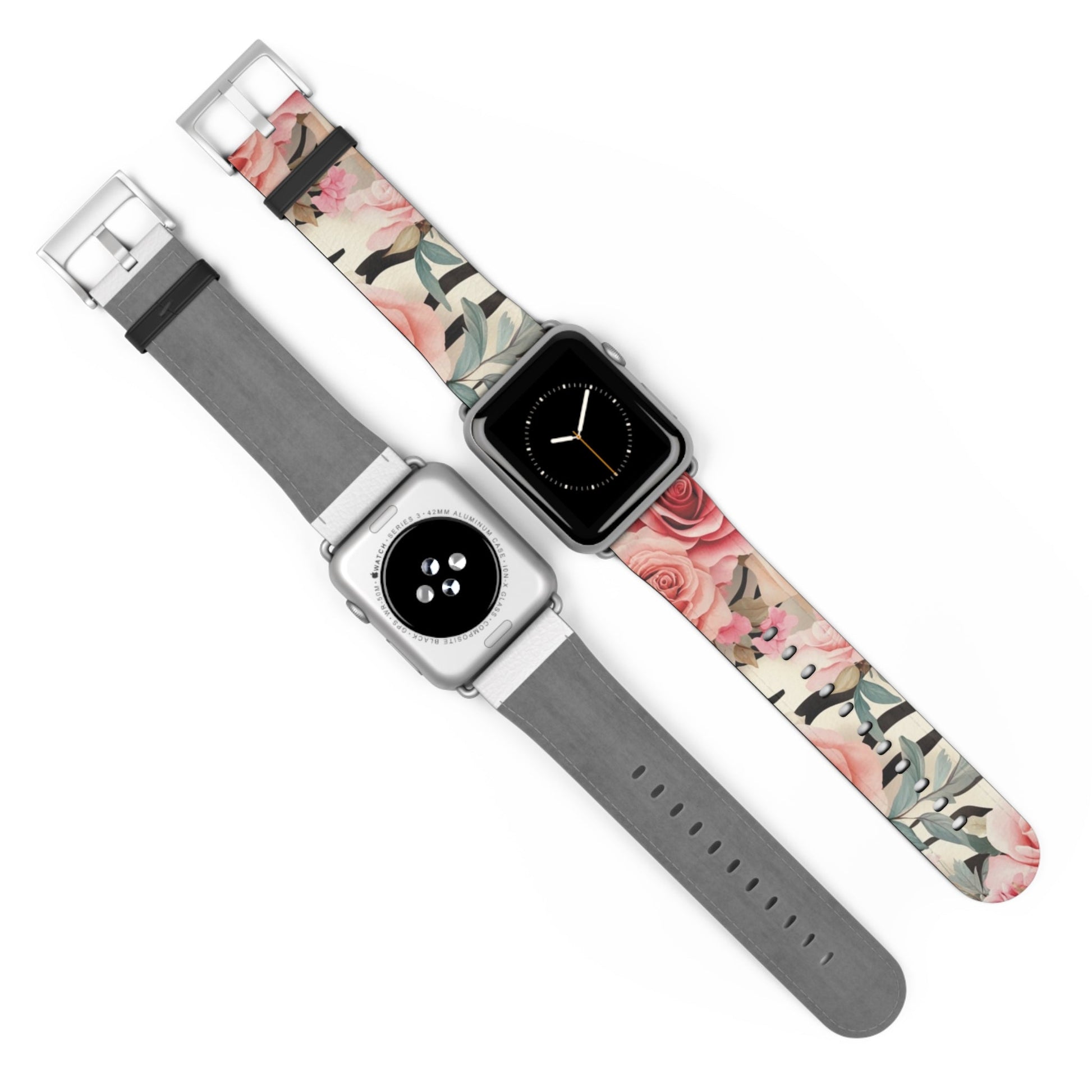 Floral and Striped Apple Watch Band, Artsulli - Art is Long, Life is Short, Accessories, , , , , , , 