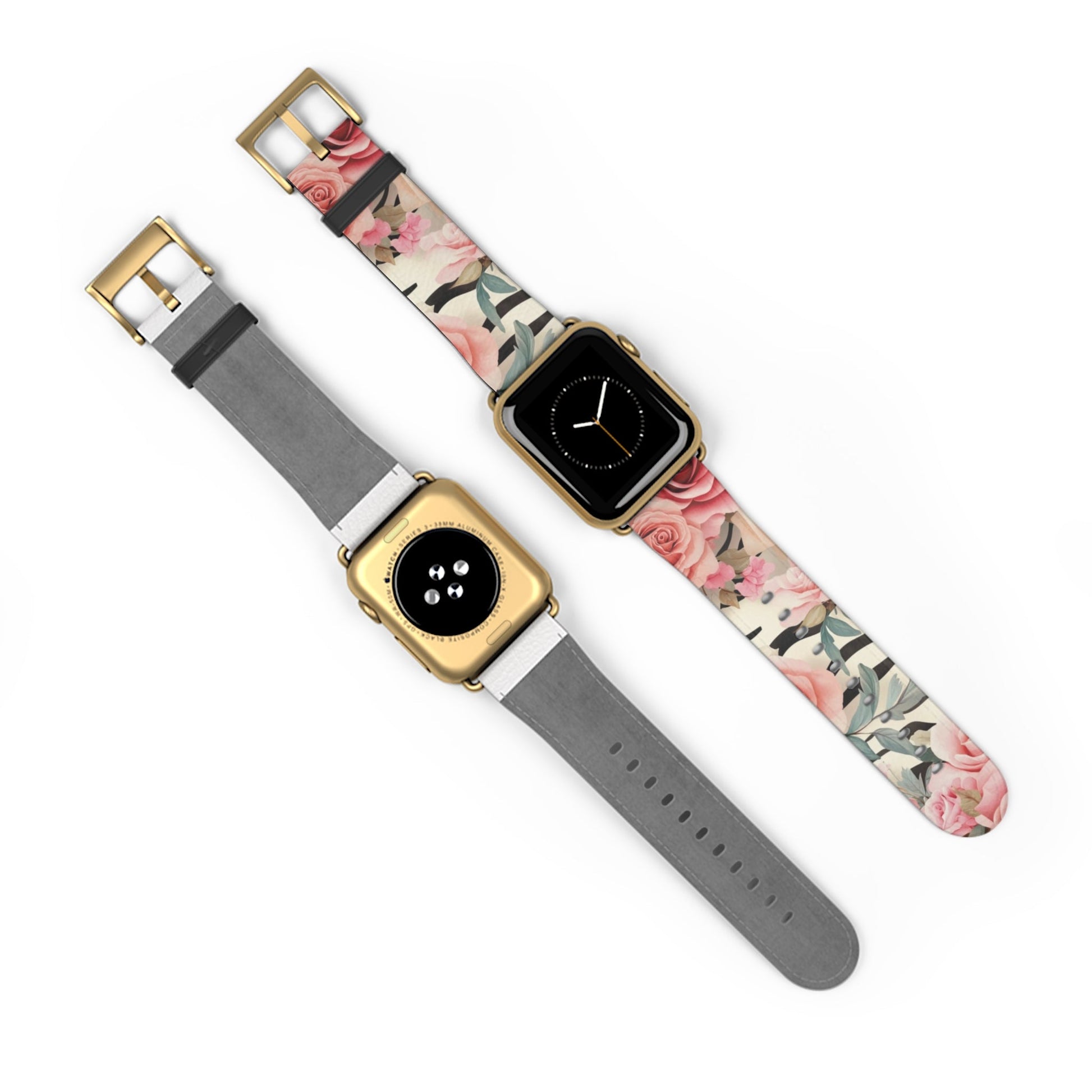 Floral and Striped Apple Watch Band, Artsulli - Art is Long, Life is Short, Accessories, , , , , , , 