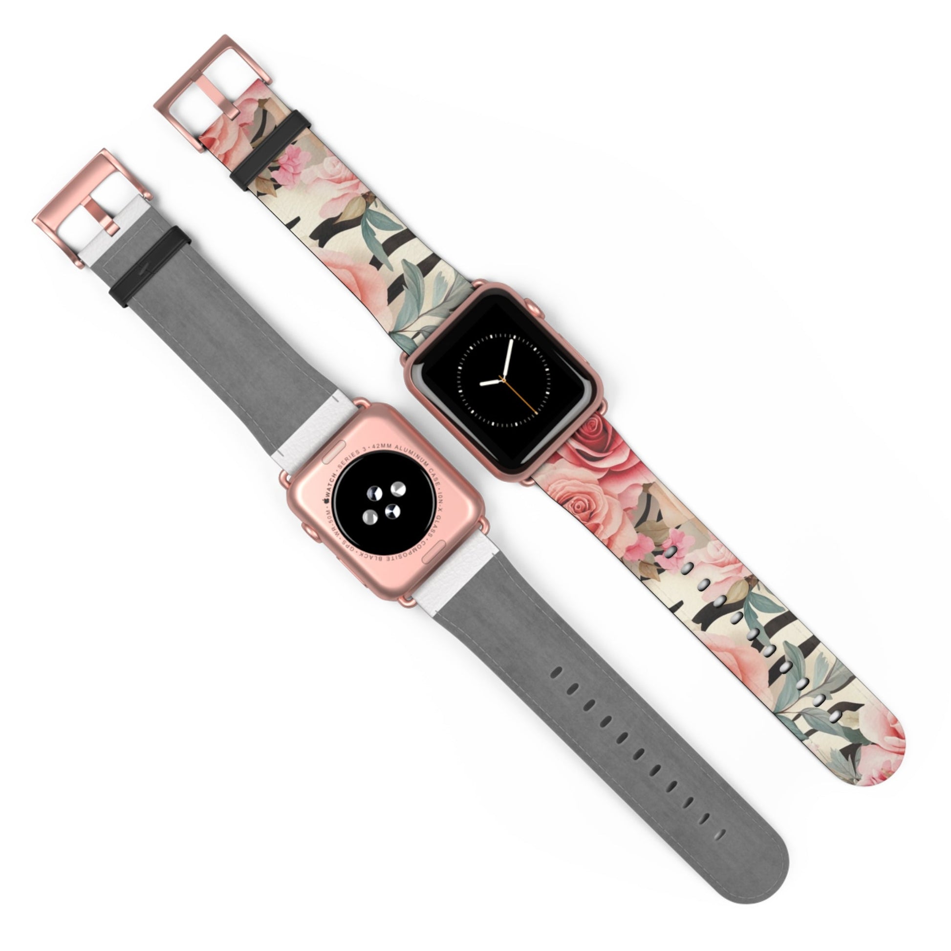 Floral and Striped Apple Watch Band, Artsulli - Art is Long, Life is Short, Accessories, , , , , , , 