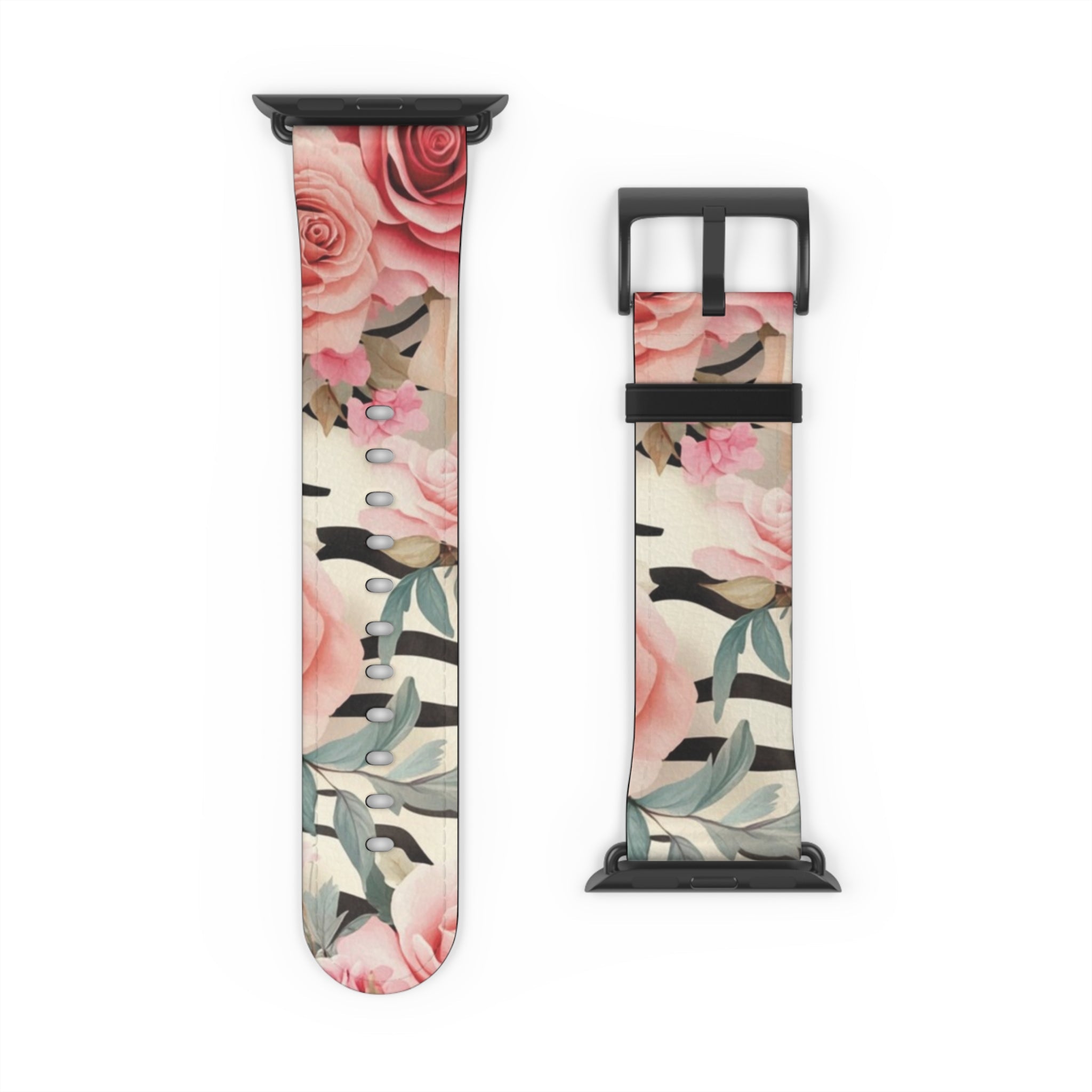 Floral and Striped Apple Watch Band, Artsulli - Art is Long, Life is Short, Accessories, , , , , , , 