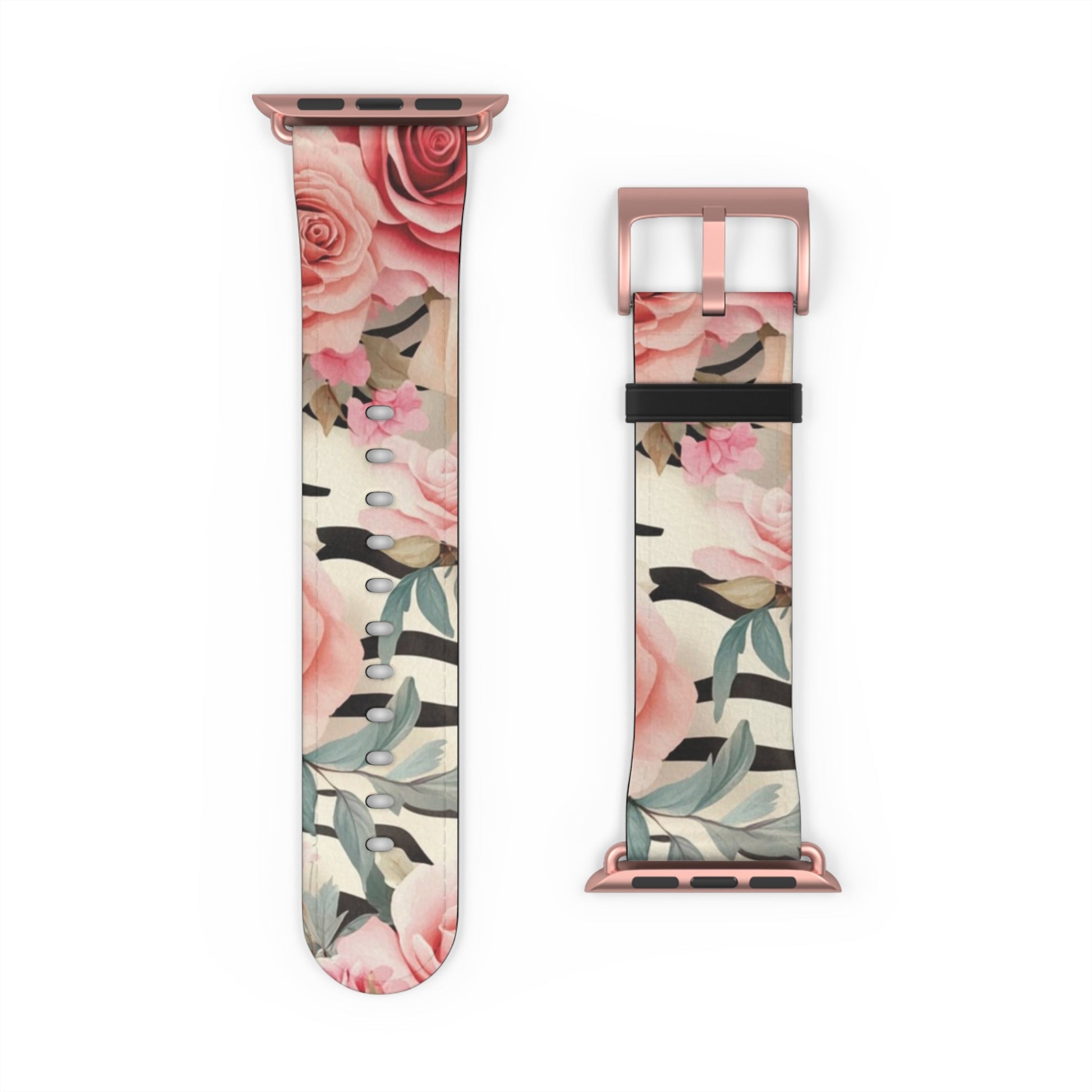 Floral and Striped Apple Watch Band, Artsulli - Art is Long, Life is Short, Accessories, , , , , , , 