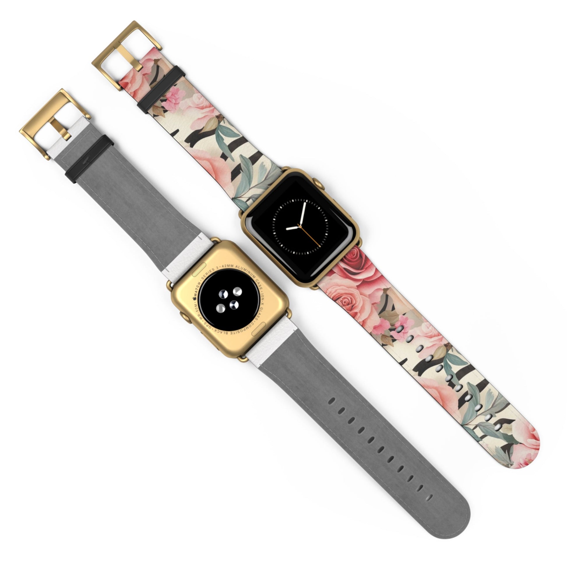 Floral and Striped Apple Watch Band, Artsulli - Art is Long, Life is Short, Accessories, , , , , , , 