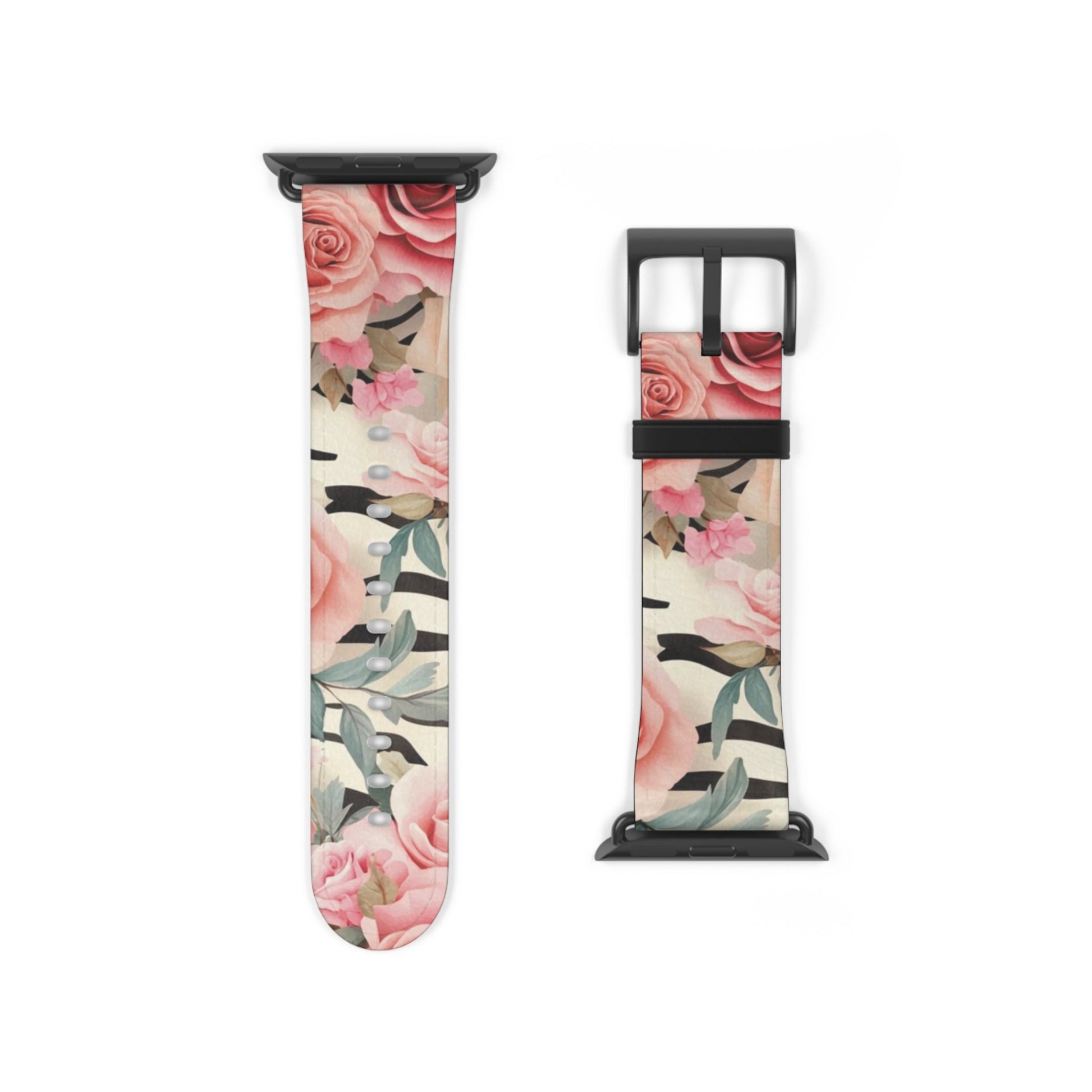 Floral and Striped Apple Watch Band, Artsulli - Art is Long, Life is Short, Accessories, , , , , , , 