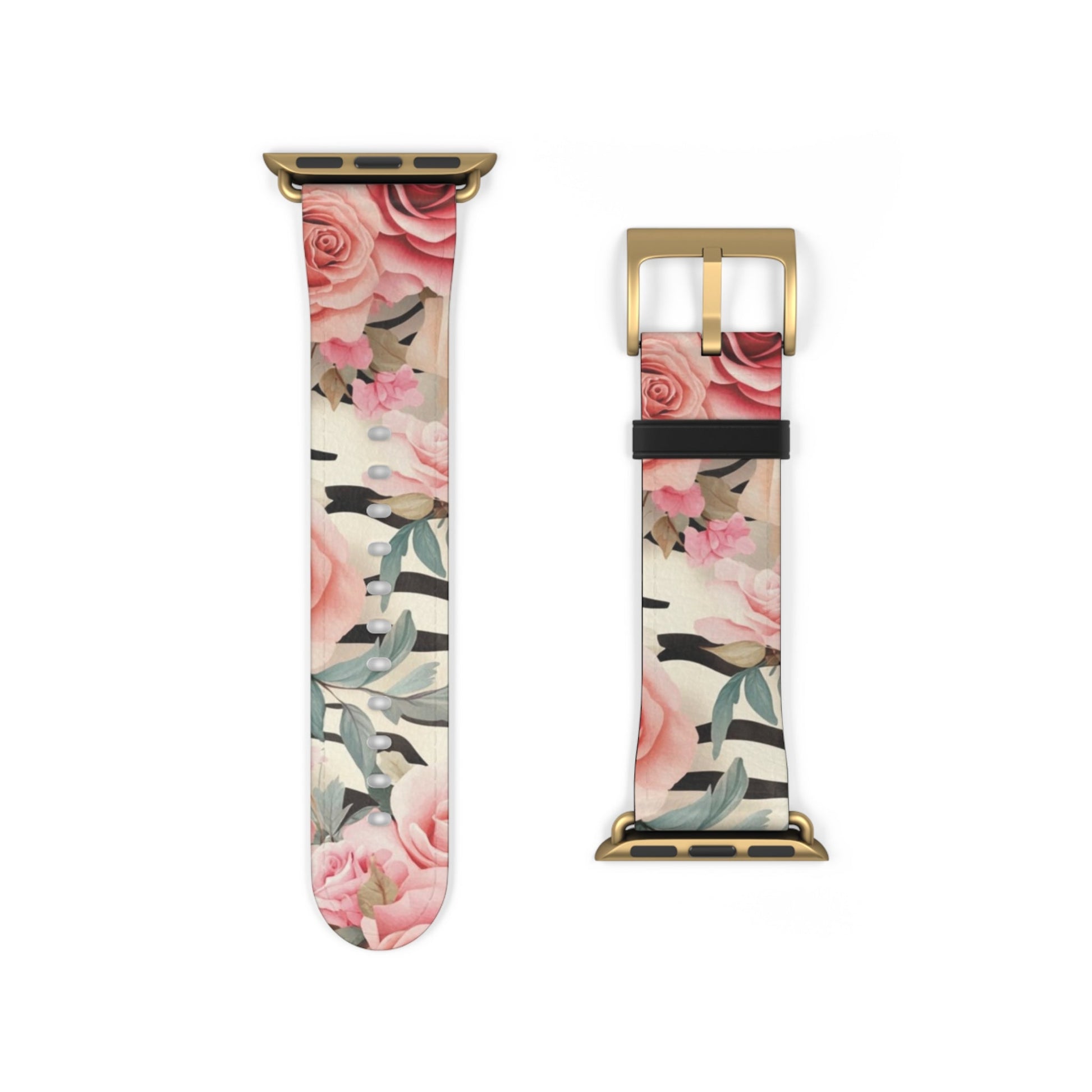 Floral and Striped Apple Watch Band, Artsulli - Art is Long, Life is Short, Accessories, , , , , , , 