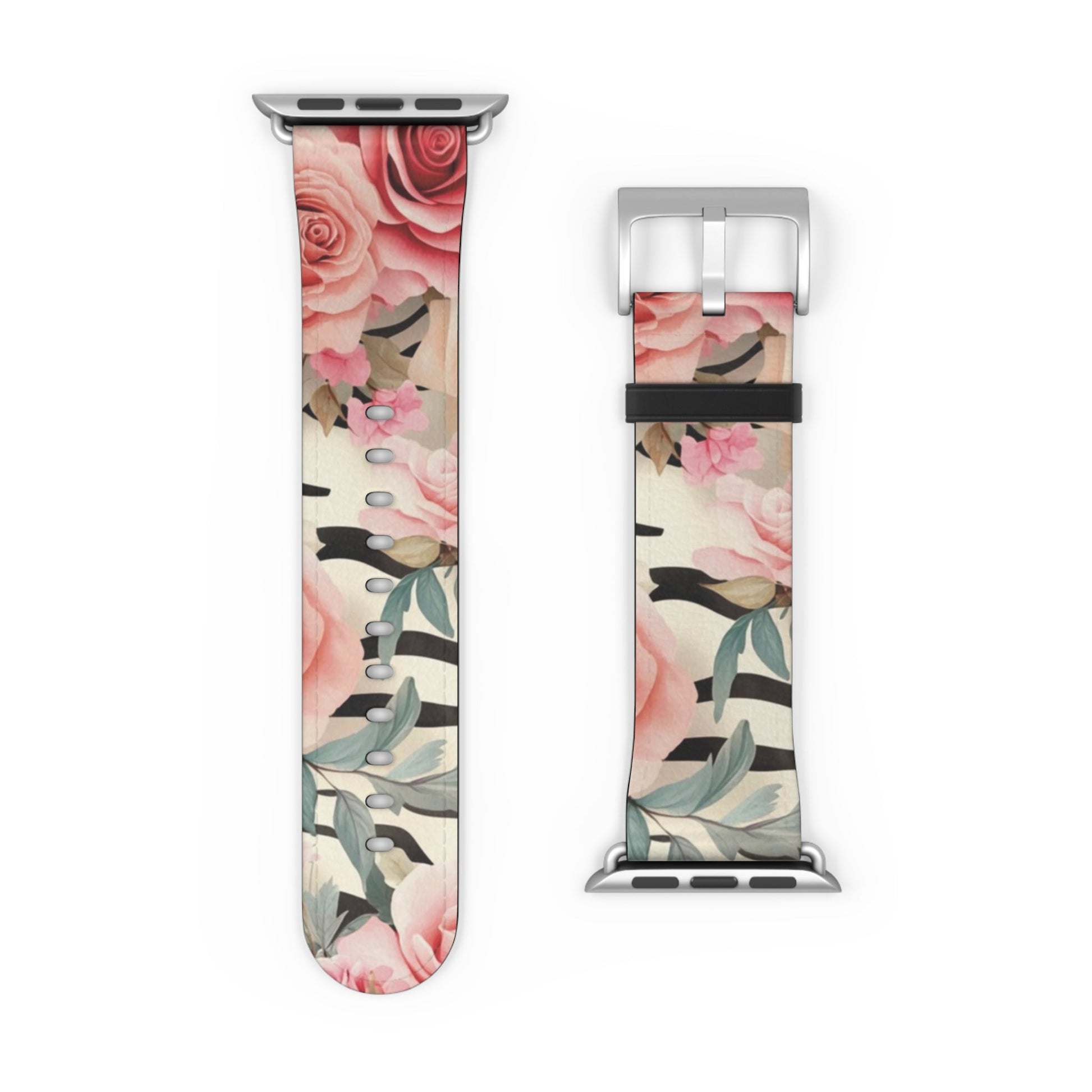 Floral and Striped Apple Watch Band, Artsulli - Art is Long, Life is Short, Accessories, , , , , , , 