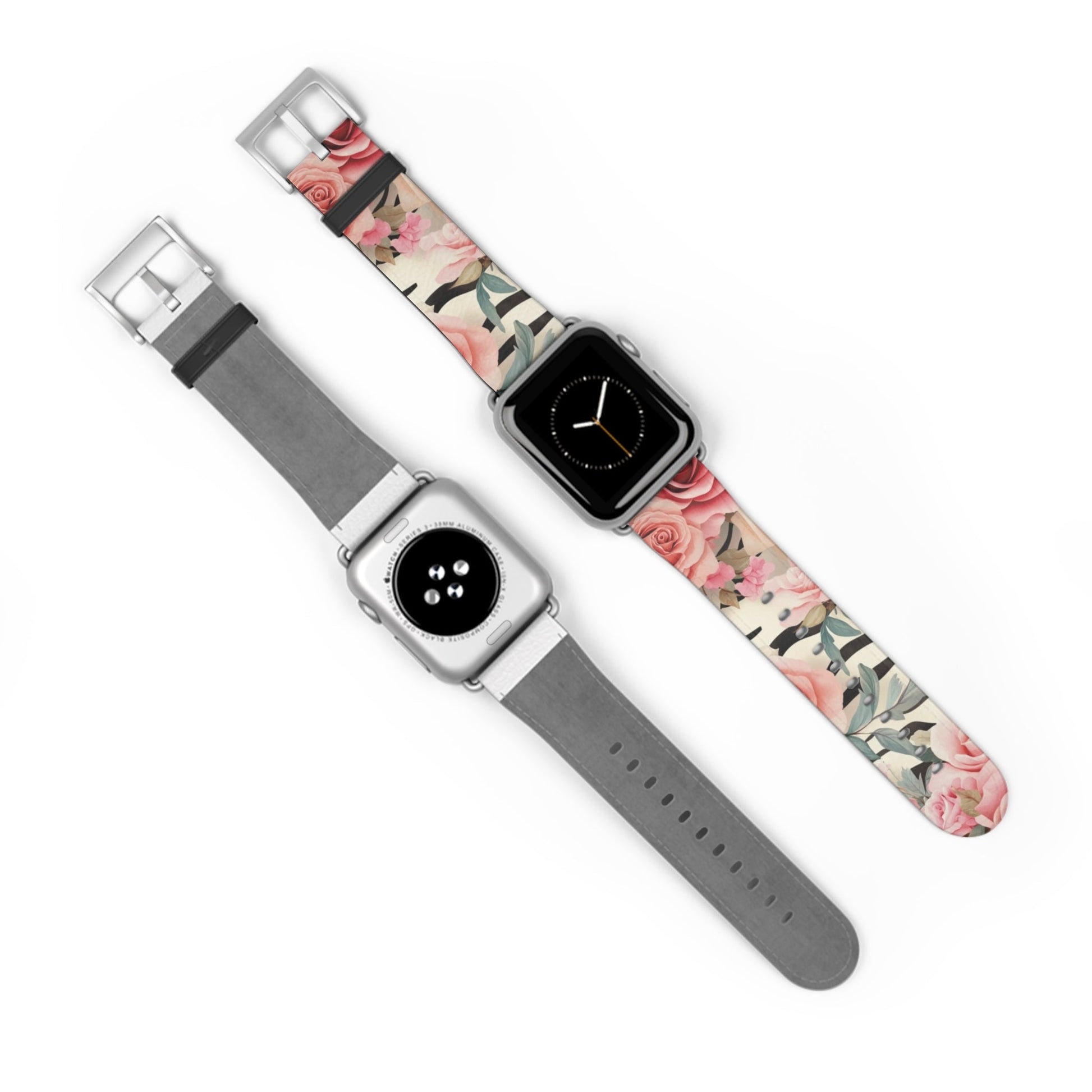 Floral and Striped Apple Watch Band, Artsulli - Art is Long, Life is Short, Accessories, , , , , , , 
