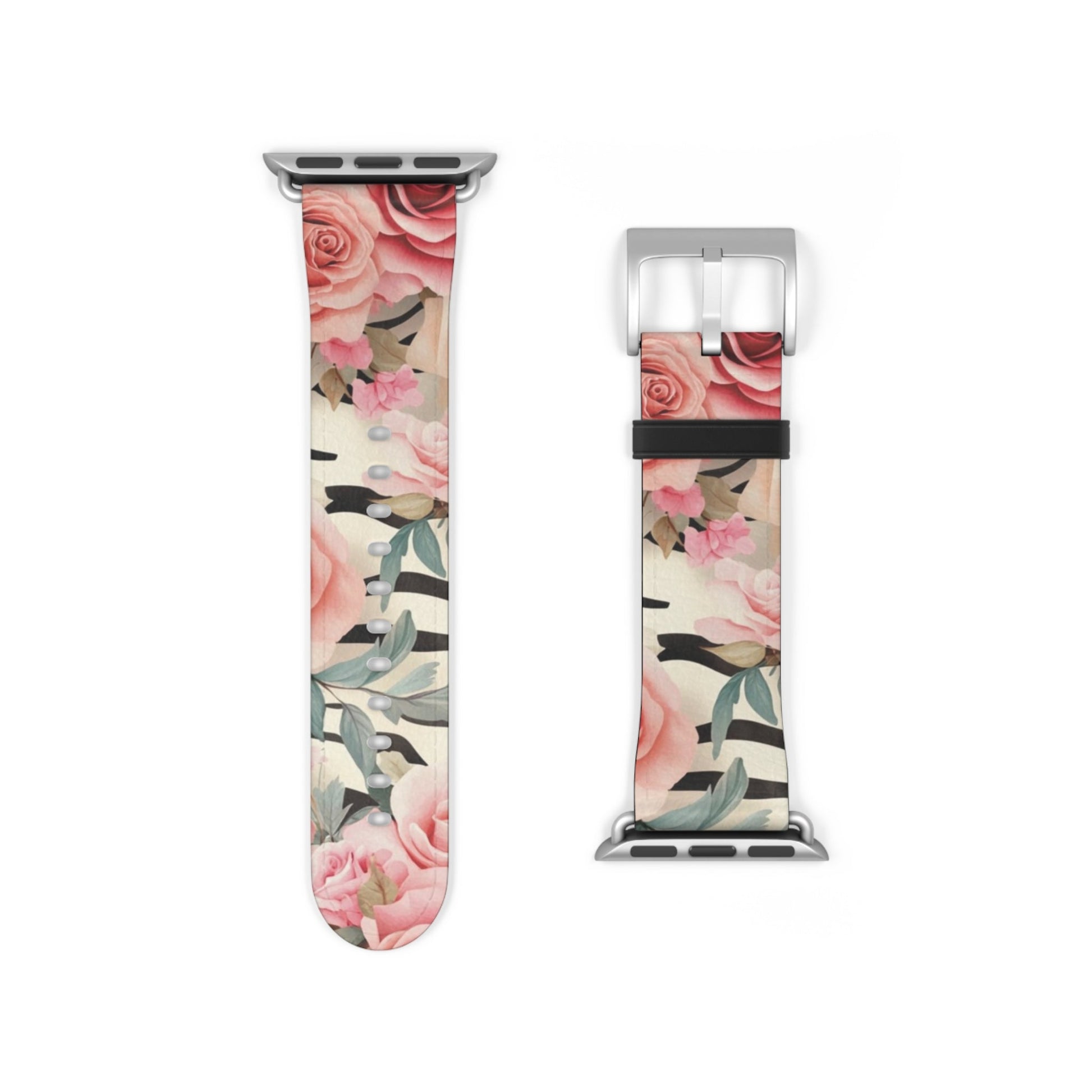 Floral and Striped Apple Watch Band, Artsulli - Art is Long, Life is Short, Accessories, , , , , , , 