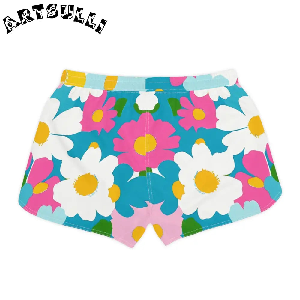 Floral Athletic Casual Shorts, Artsulli - Art is Long, Life is Short, All Over Prints, , , , , , , 