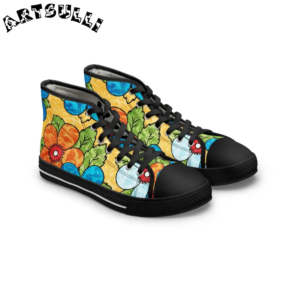 JAKKOUTTHEBXX Floral Breathable Canvas Womens High Tops 2025