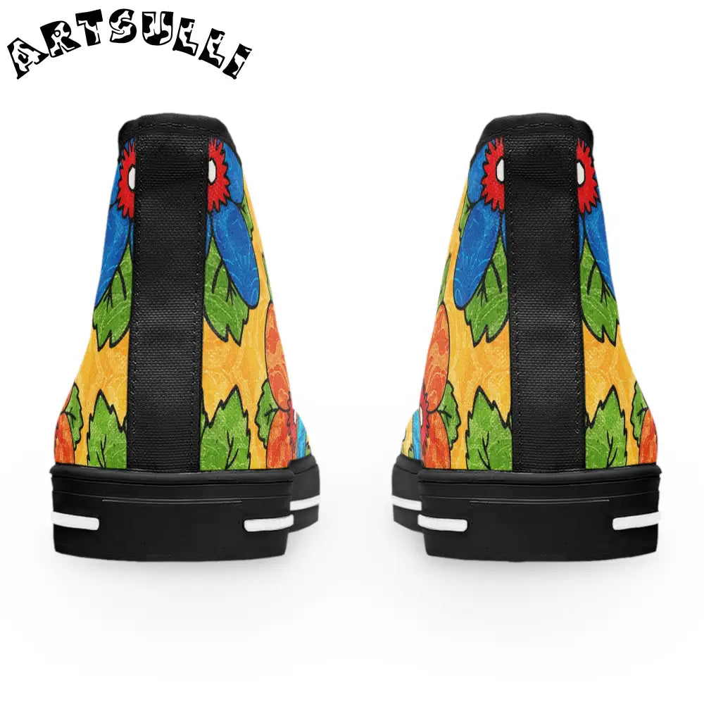 JAKKOUTTHEBXX Floral Breathable Canvas Womens High Tops 2025