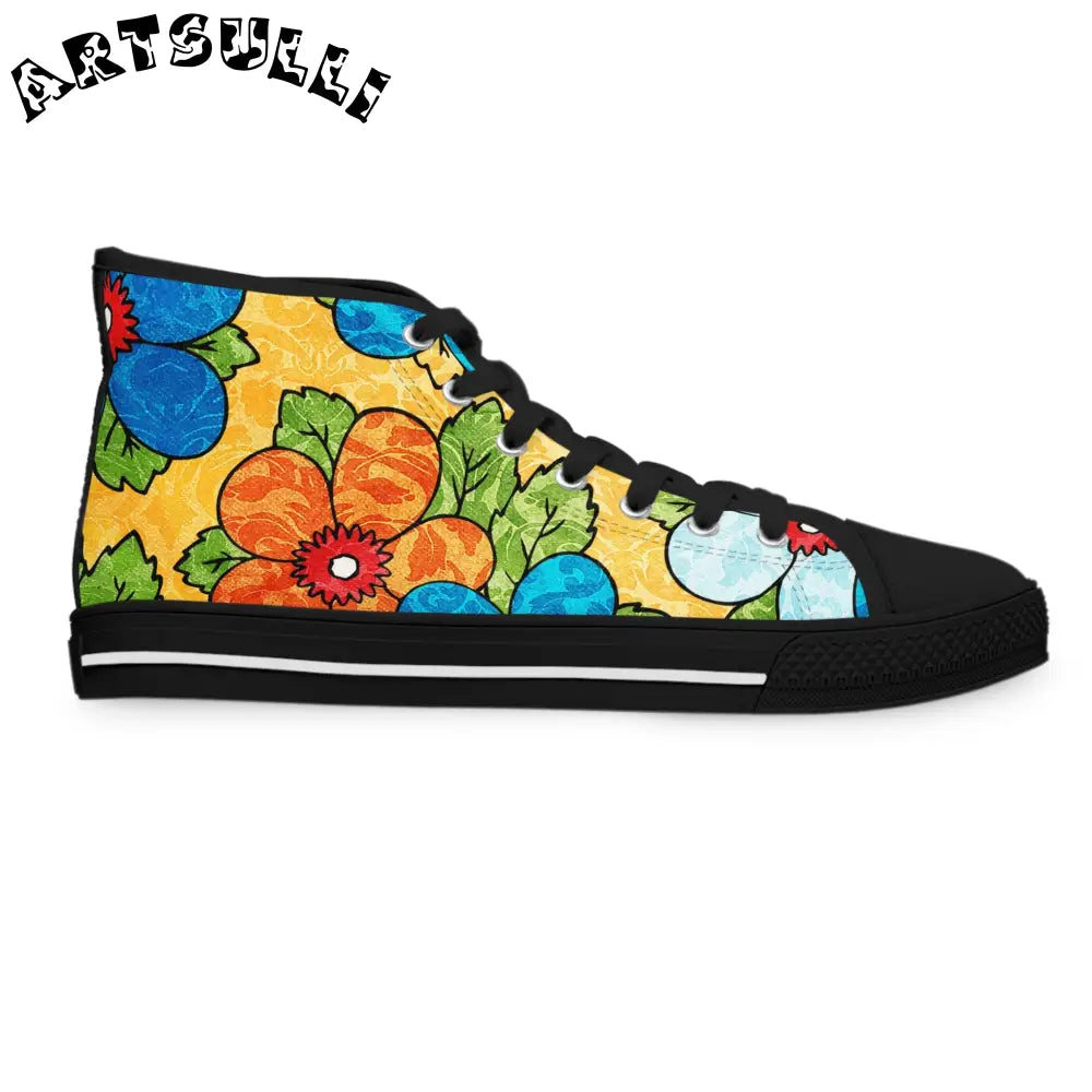 JAKKOUTTHEBXX Floral Breathable Canvas Womens High Tops 2025