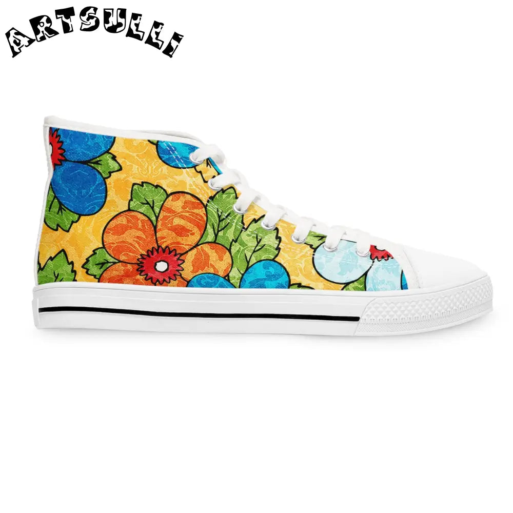 JAKKOUTTHEBXX Floral Breathable Canvas Womens High Tops 2025