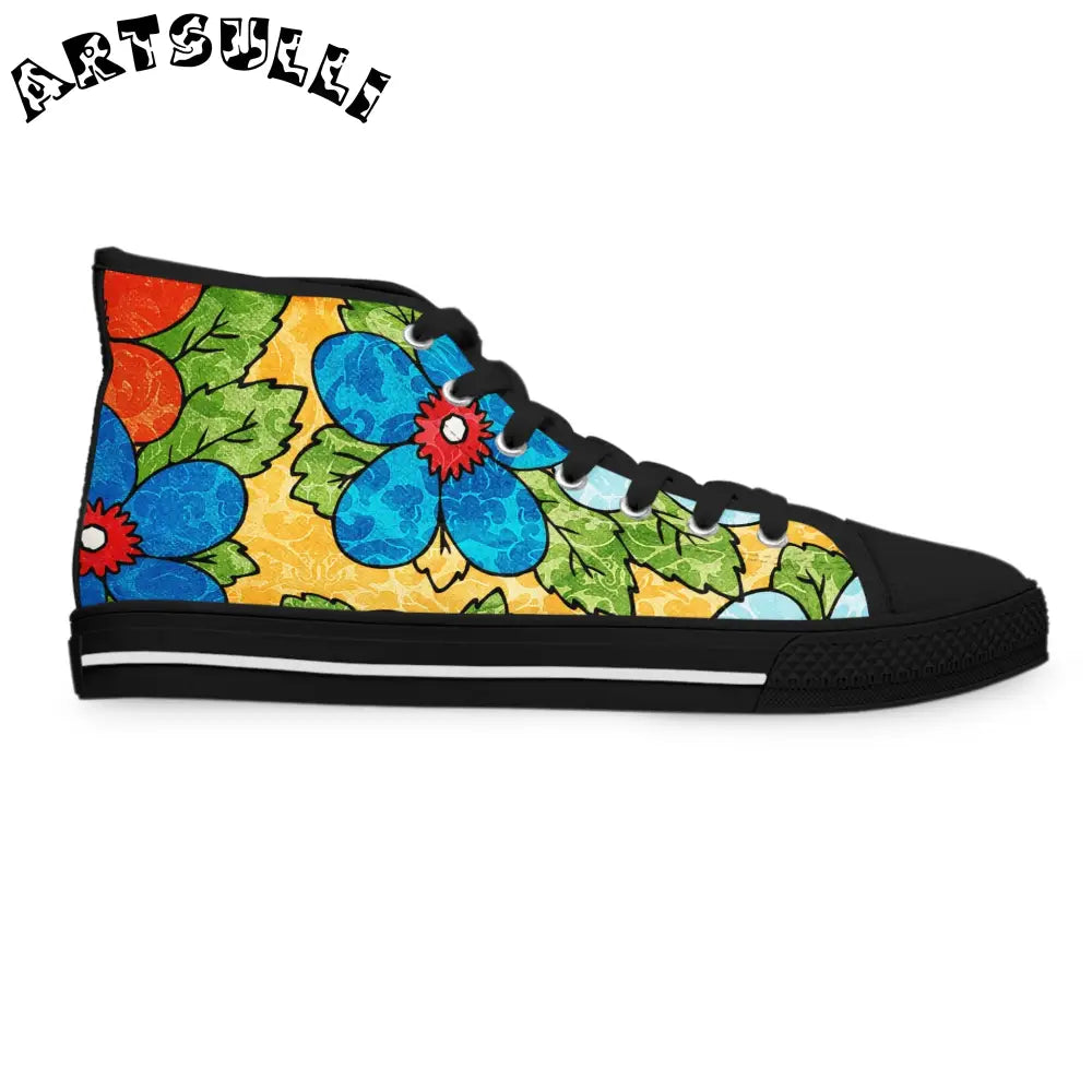 JAKKOUTTHEBXX Floral Breathable Polyester Canvas Women’s High Tops 2025
