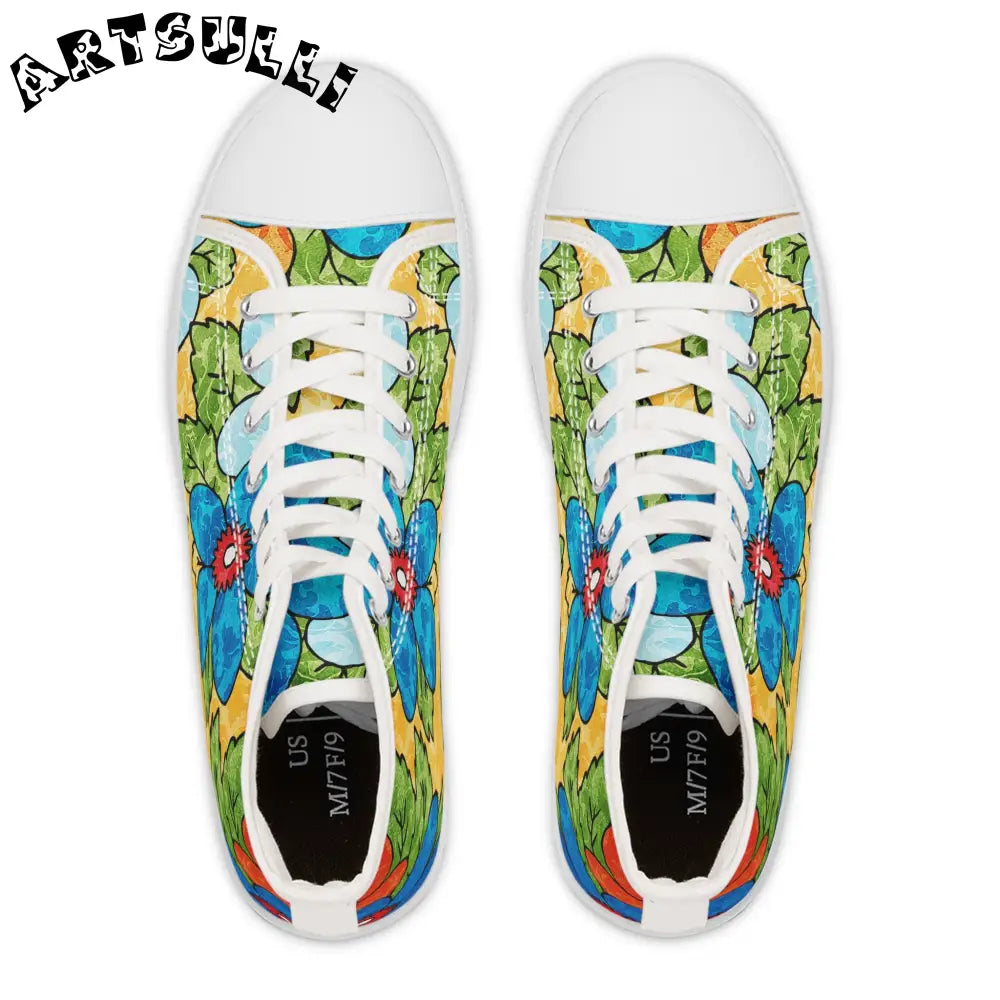 JAKKOUTTHEBXX Floral Breathable Polyester Canvas Women’s High Tops 2025