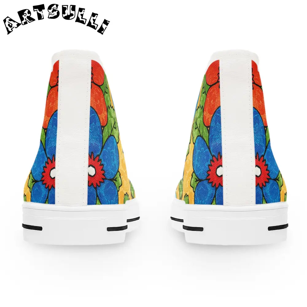 JAKKOUTTHEBXX Floral Breathable Polyester Canvas Women’s High Tops 2025