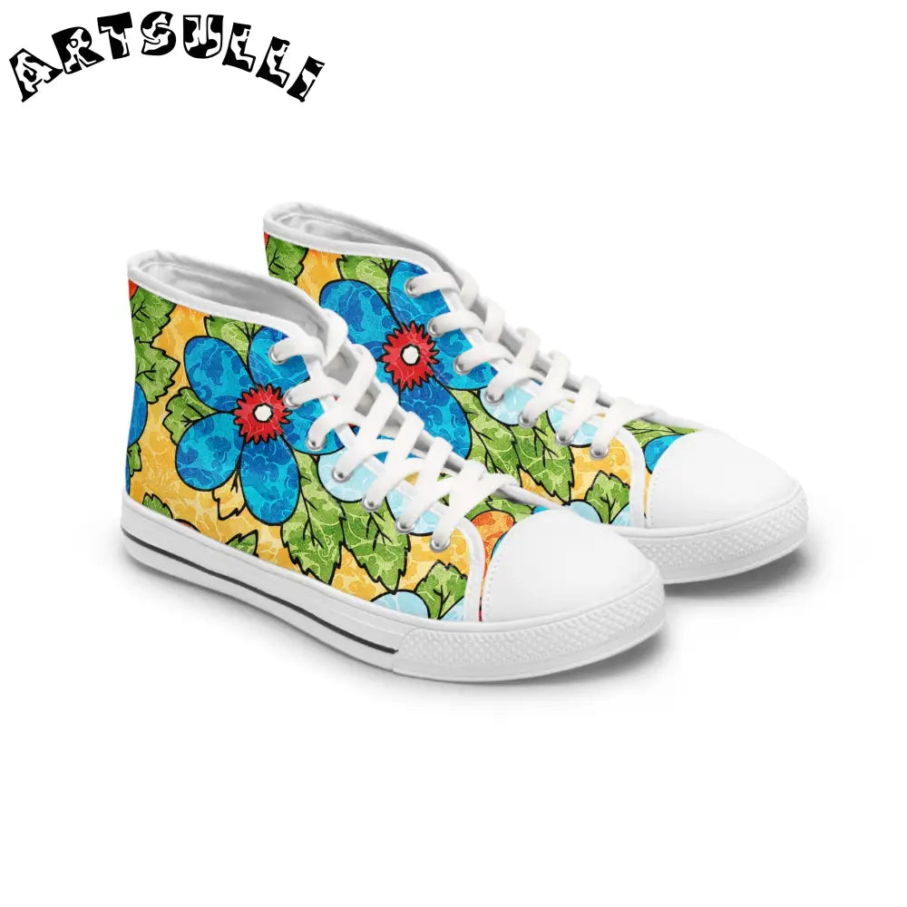 JAKKOUTTHEBXX Floral Breathable Polyester Canvas Women’s High Tops 2025