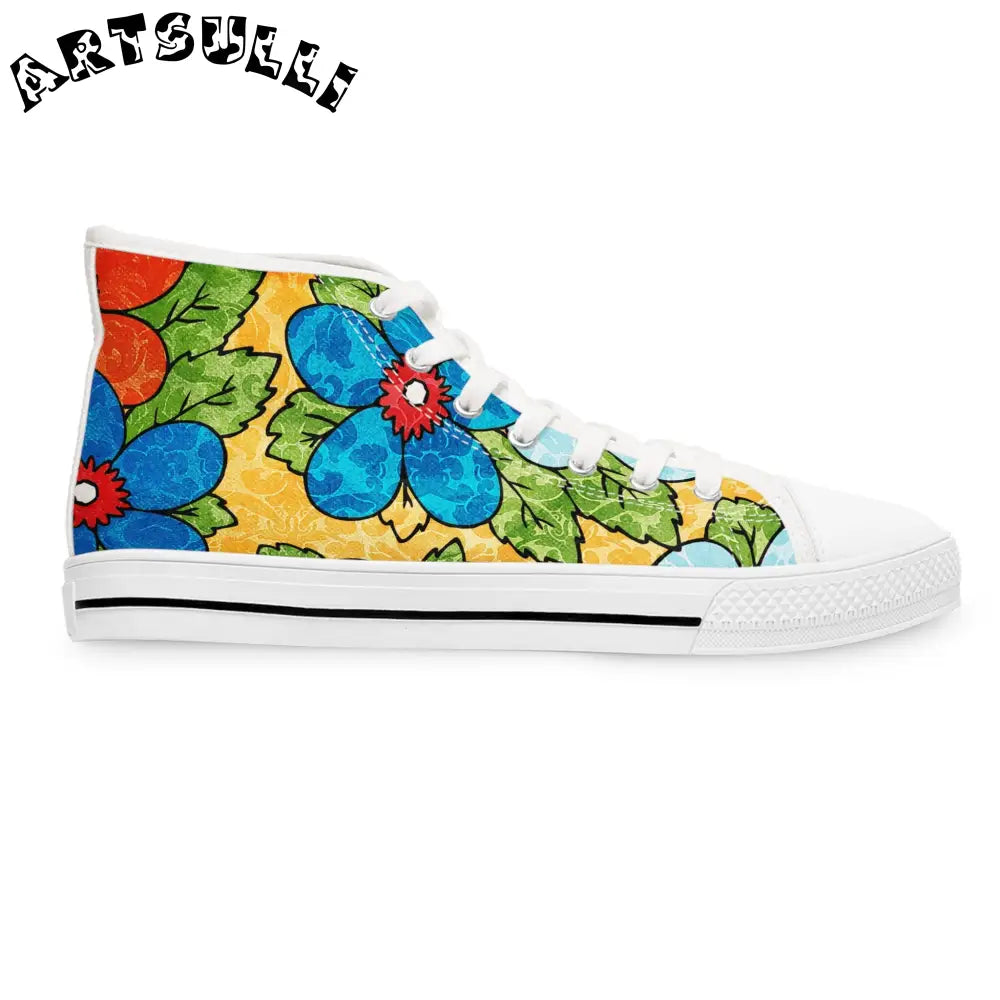 JAKKOUTTHEBXX Floral Breathable Polyester Canvas Women’s High Tops 2025