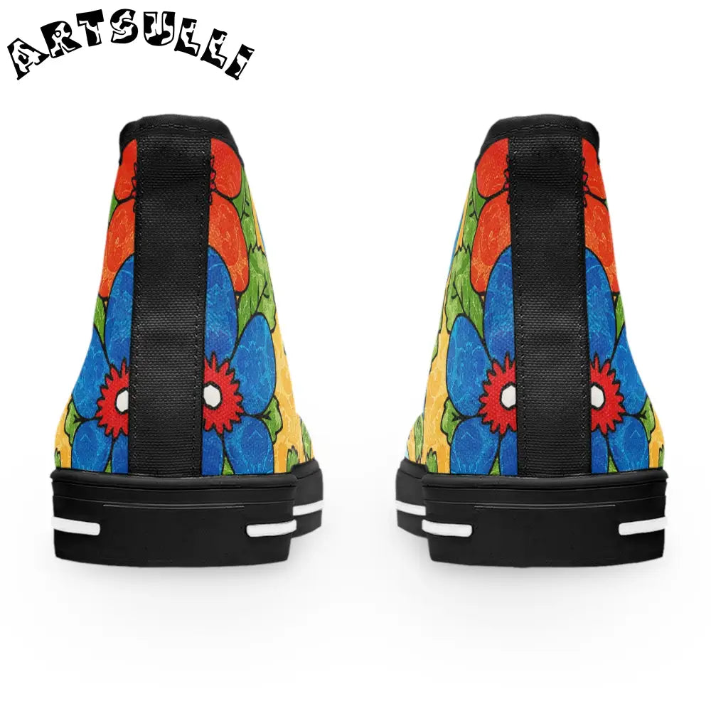 JAKKOUTTHEBXX Floral Breathable Polyester Canvas Women’s High Tops 2025