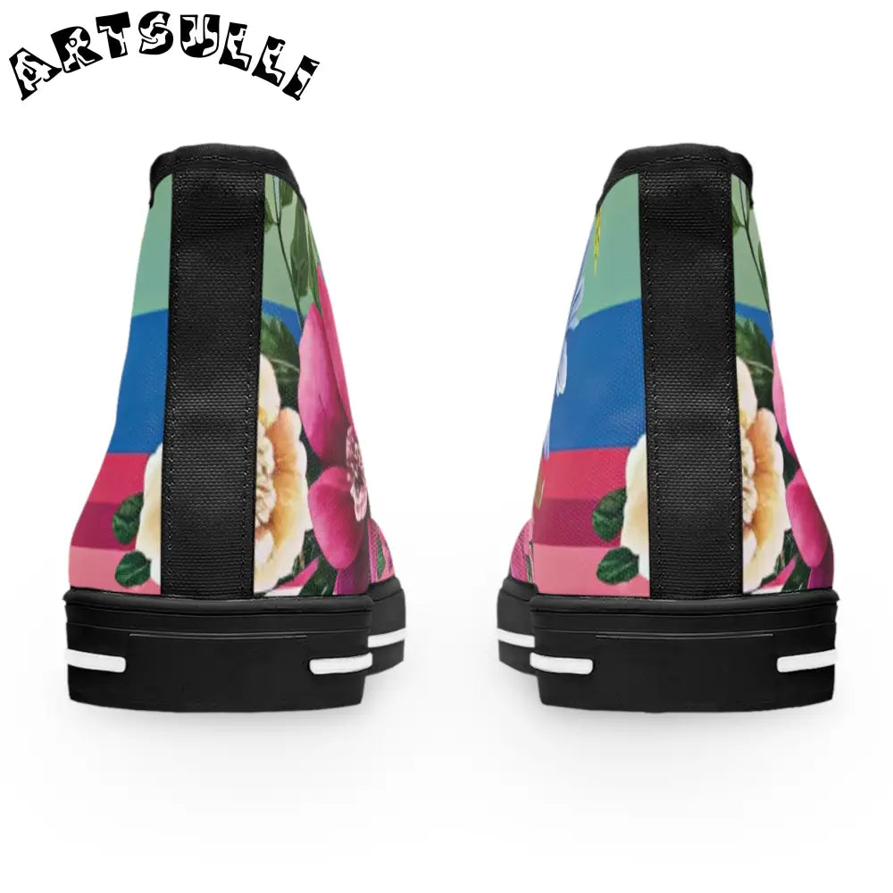 Floral Canvas High Top Sneakers, Artsulli - Art is Long, Life is Short, Shoes, , , , , , , 