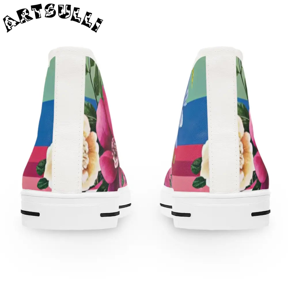 Floral Canvas High Top Sneakers, Artsulli - Art is Long, Life is Short, Shoes, , , , , , , 