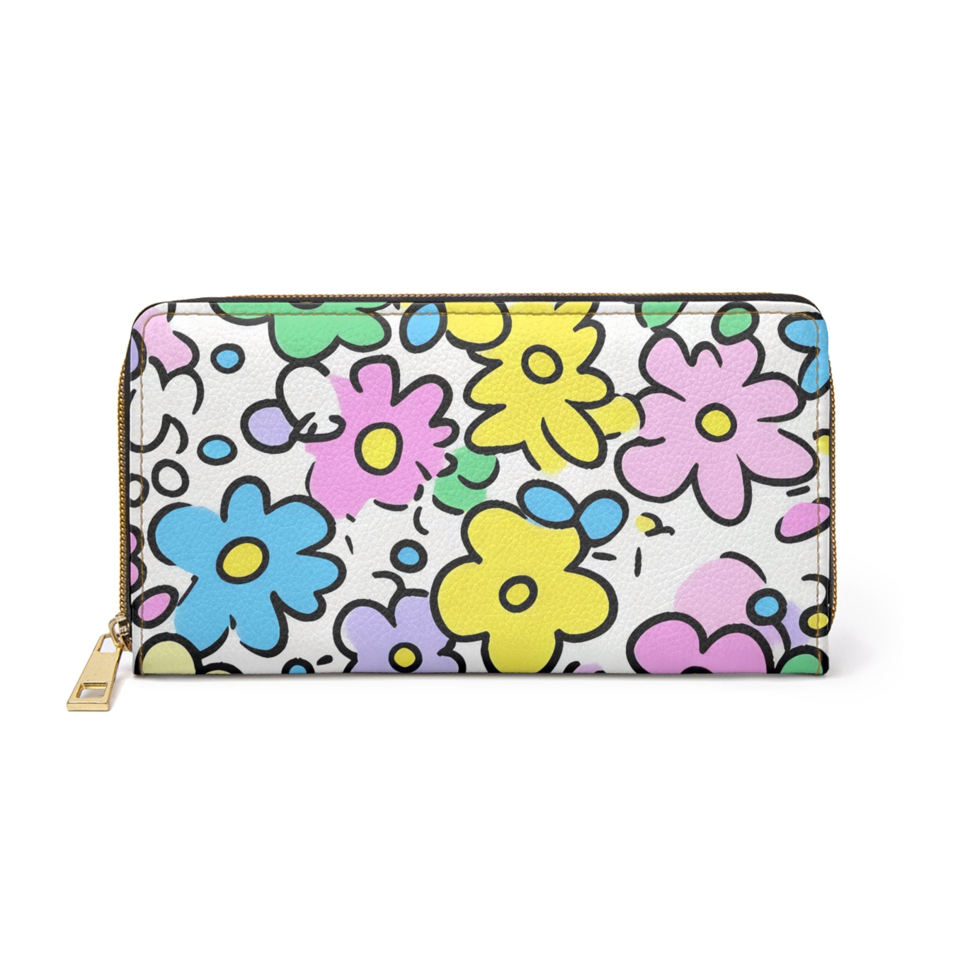 Floral Cartoon Wallet for Credit Cards, Artsulli - Art is Long, Life is Short, Accessories, Size, One size, Color, White, , , 89971754620841357590