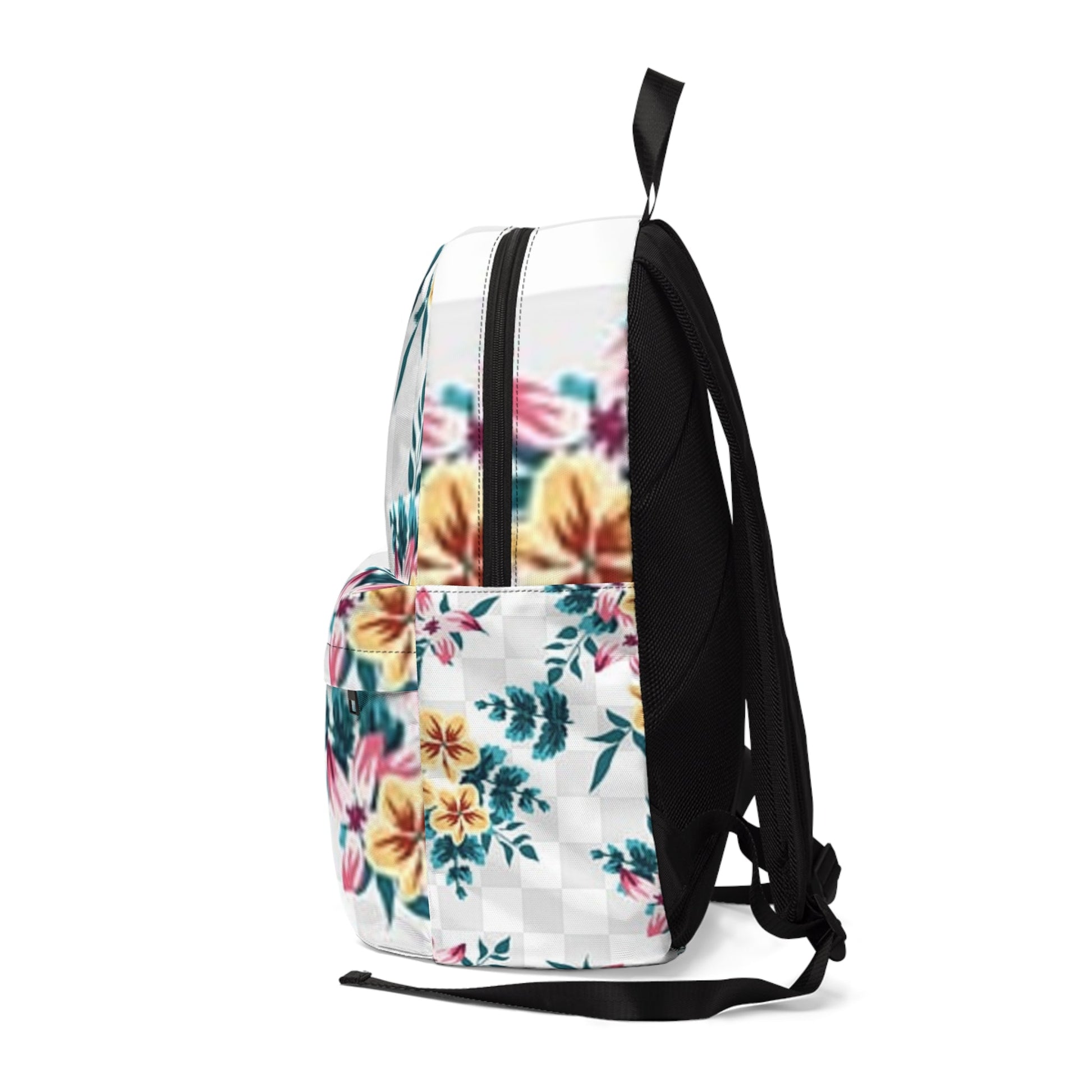 Printify Floral Checkered Backpack 2025