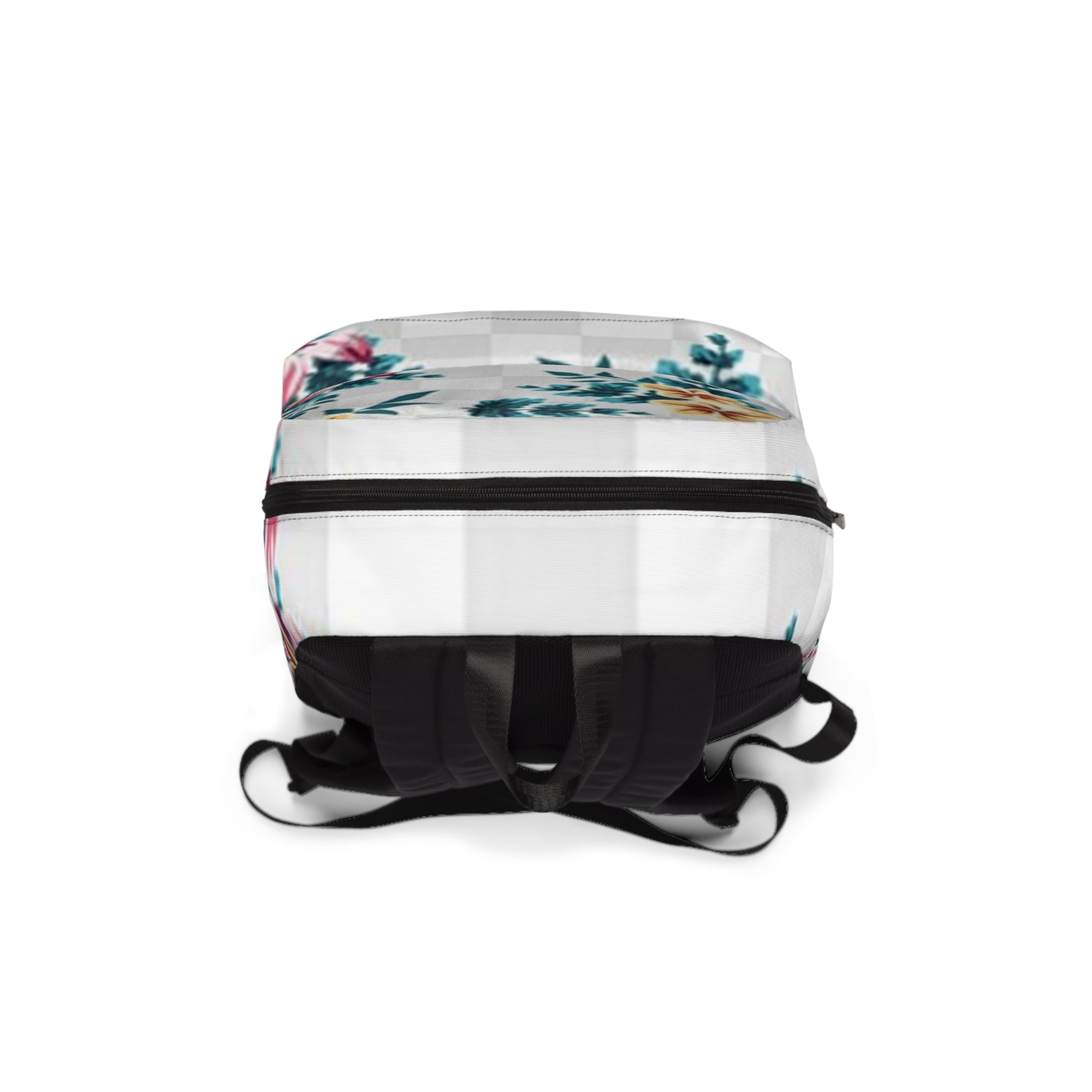 Printify Floral Checkered Backpack 2025