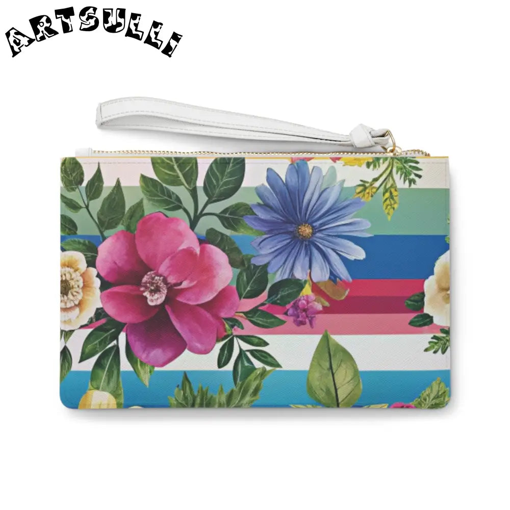 Floral Clutch Bag with Wrist Strap, Artsulli - Art is Long, Life is Short, Bags, , , , , , , 