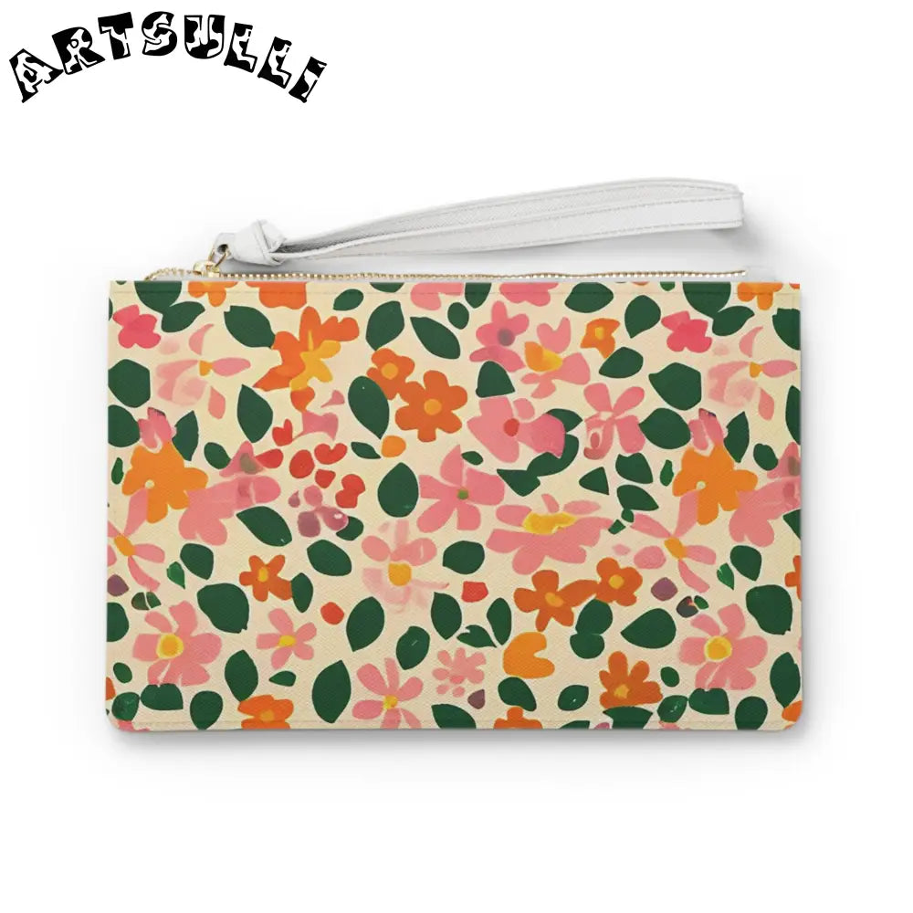 Floral Clutch Bag with Wrist Strap, Artsulli - Art is Long, Life is Short, Bags, Size, One size, , , , , 27027214286999668019