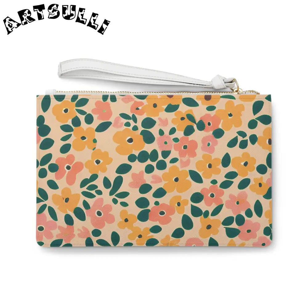 Floral Clutch Bag with Wrist Strap, Artsulli - Art is Long, Life is Short, Bags, , , , , , , 