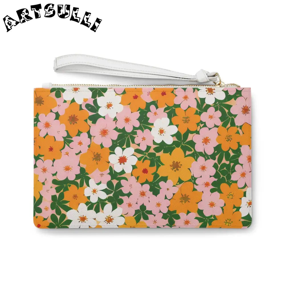 Floral Clutch Bag with Wrist Strap, Artsulli - Art is Long, Life is Short, Bags, , , , , , , 