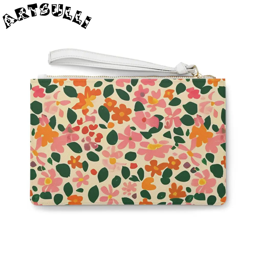 Floral Clutch Bag with Wrist Strap, Artsulli - Art is Long, Life is Short, Bags, , , , , , , 