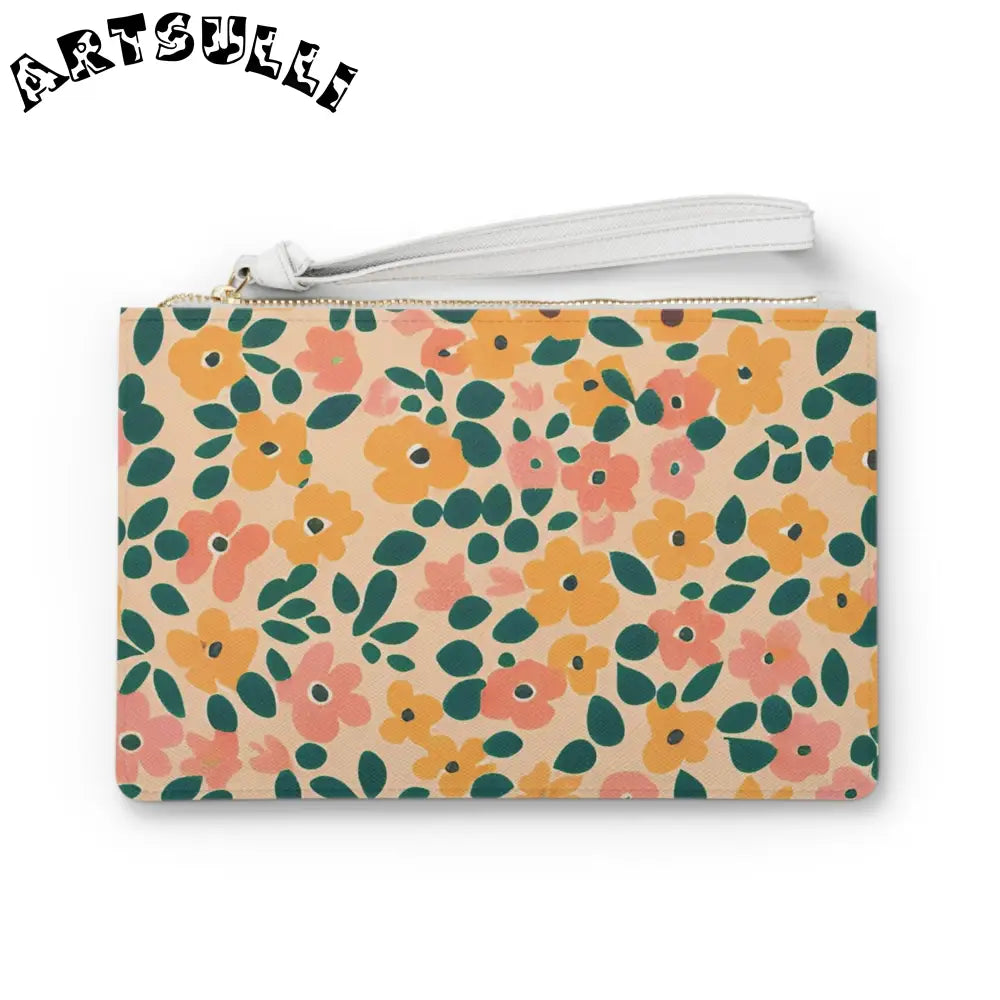 Floral Clutch Bag with Wrist Strap, Artsulli - Art is Long, Life is Short, Bags, Size, One size, , , , , 27017932588378489762