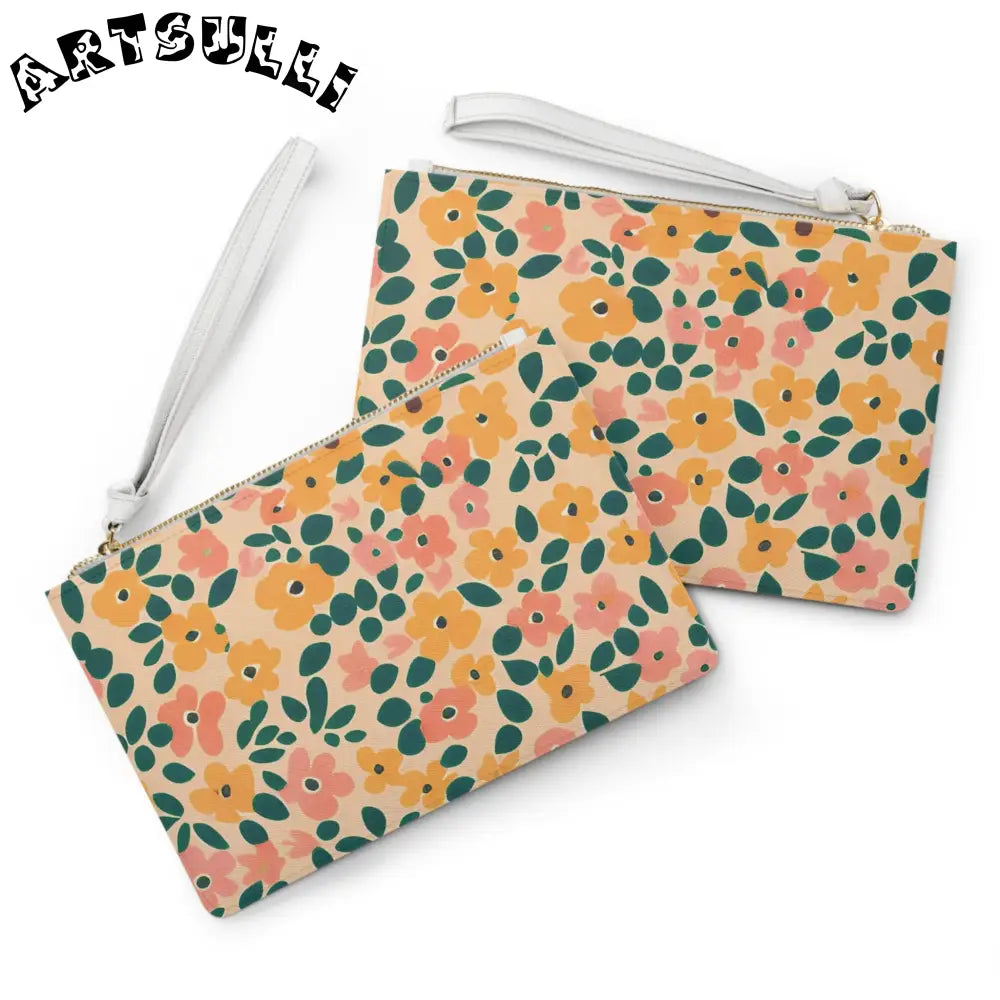 Floral Clutch Bag with Wrist Strap, Artsulli - Art is Long, Life is Short, Bags, , , , , , , 