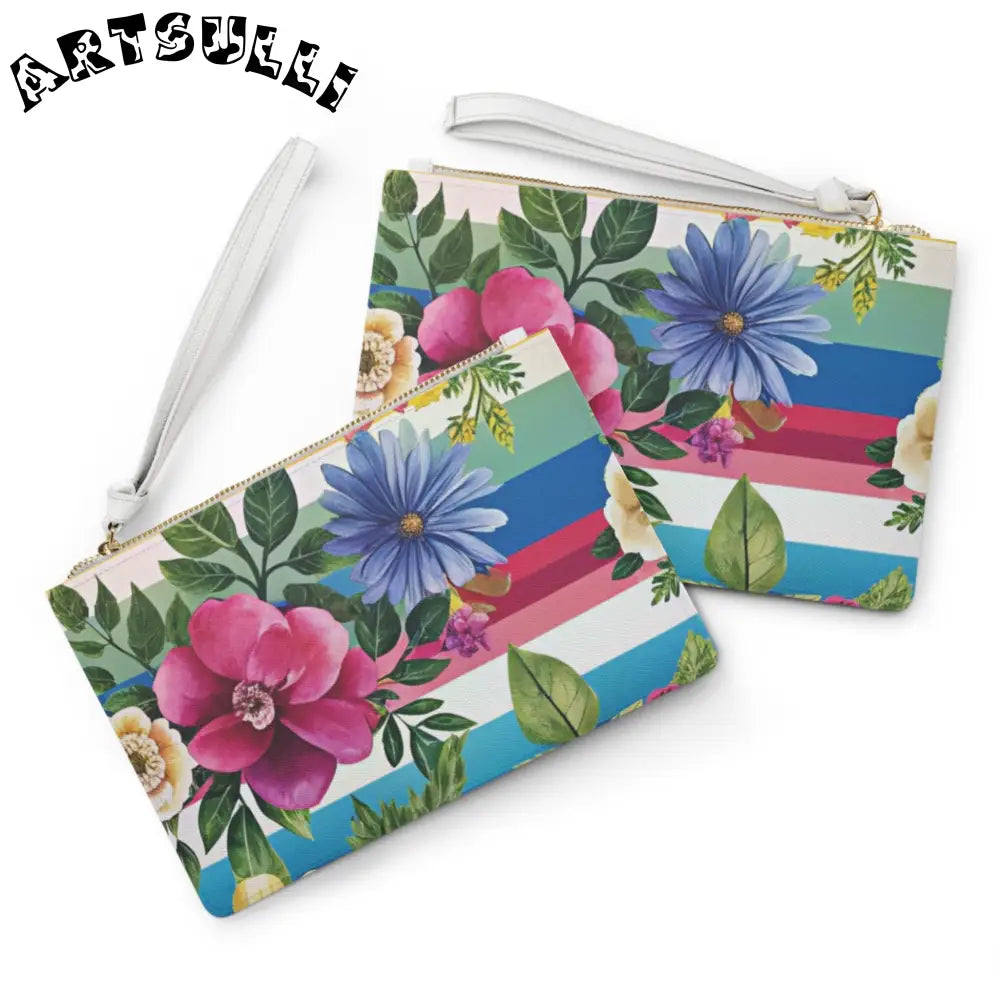 Floral Clutch Bag with Wrist Strap, Artsulli - Art is Long, Life is Short, Bags, , , , , , , 