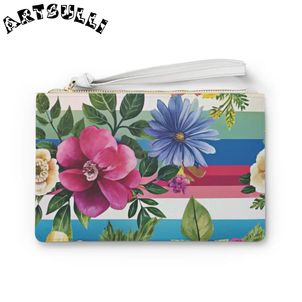 Floral Clutch Bag with Wrist Strap, Artsulli - Art is Long, Life is Short, Bags, Size, One size, , , , , 17110256405313673447