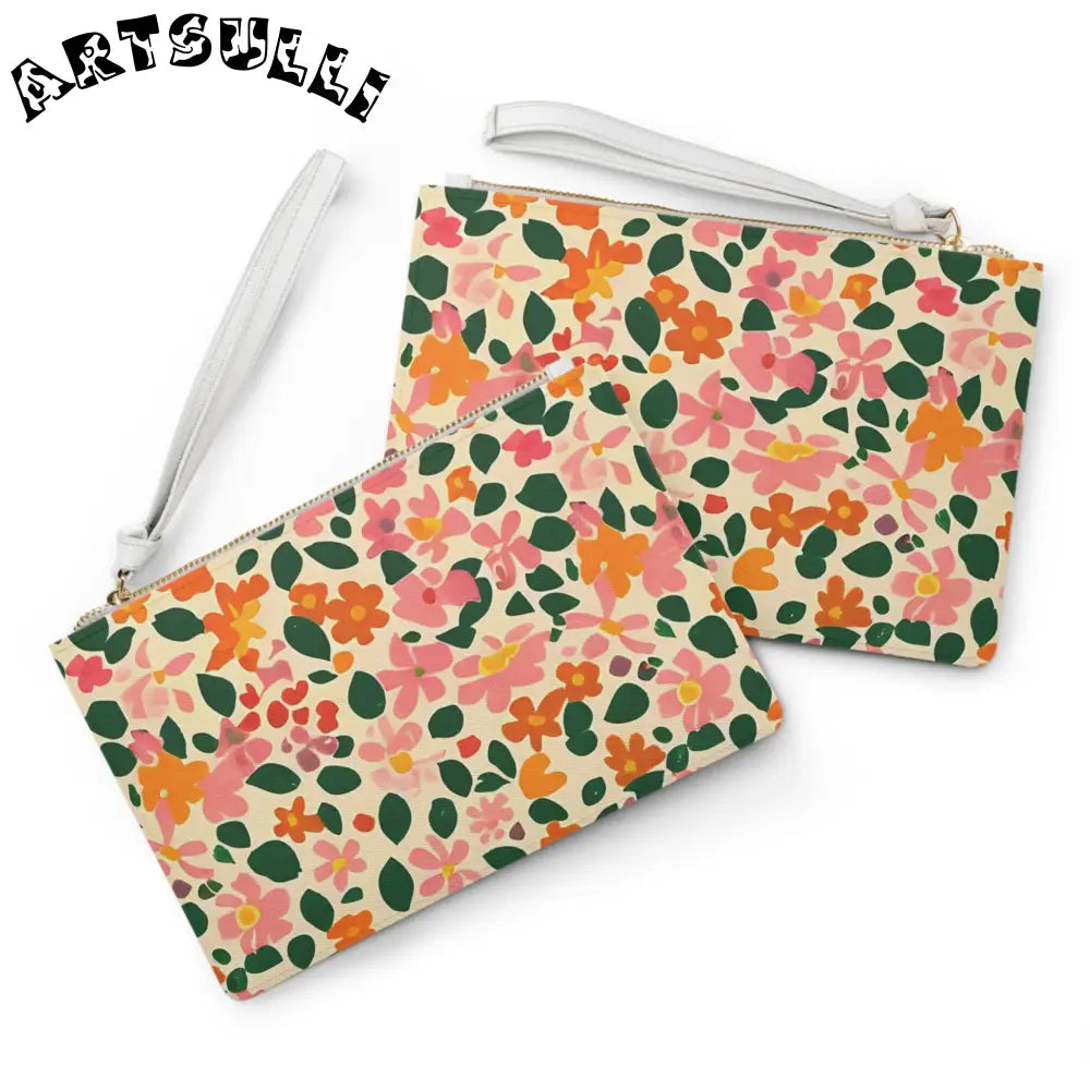 Floral Clutch Bag with Wrist Strap, Artsulli - Art is Long, Life is Short, Bags, , , , , , , 