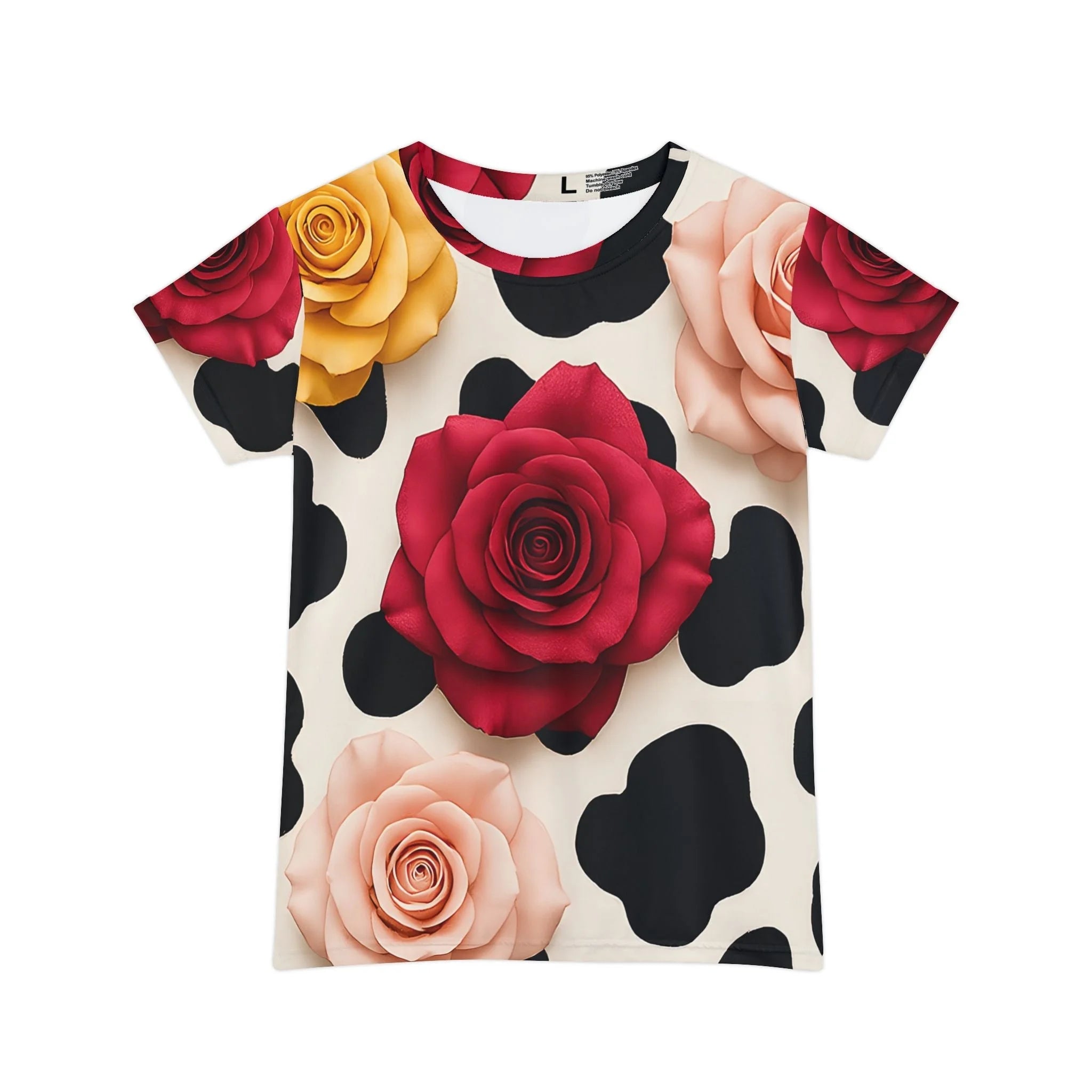 Printify Floral Cow Print T-Shirt 2025