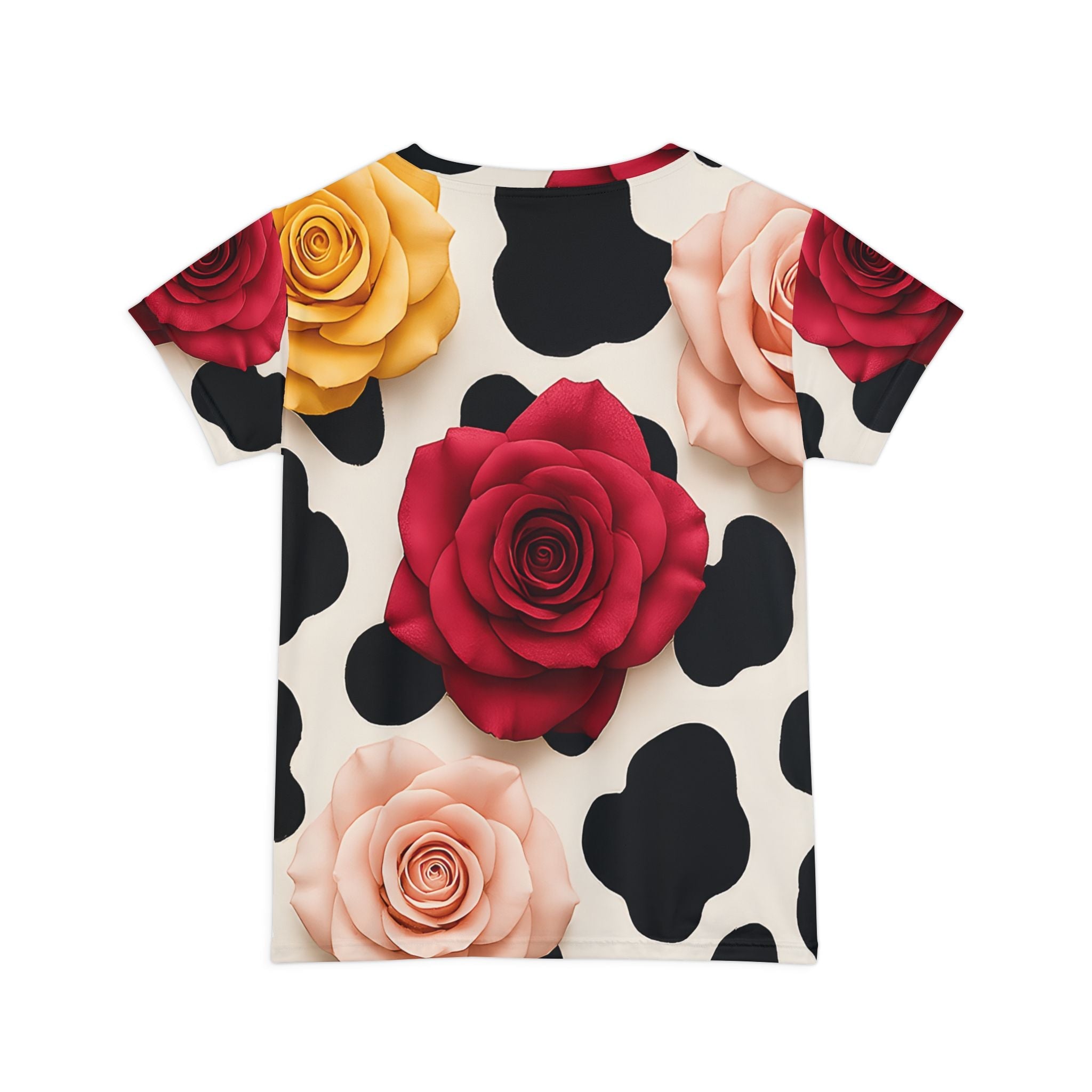 Floral Cow Print T-Shirt, Artsulli - Art is Long, Life is Short, All Over Prints, , , , , , , 