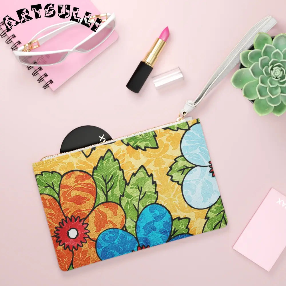 Floral Custom Clutch Bag for Everyday Essentials, Artsulli - Art is Long, Life is Short, Bags, , , , , , , 