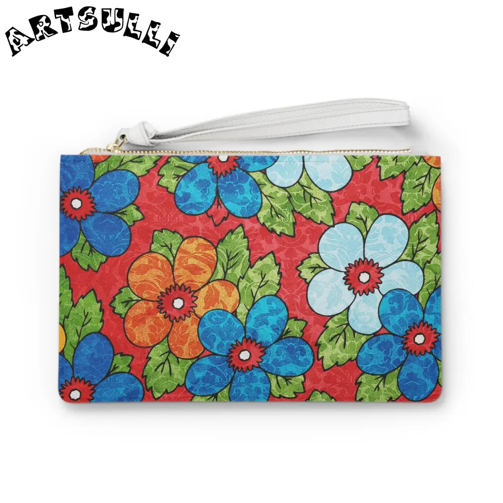 Floral Custom Clutch Bag for Everyday Essentials, Artsulli - Art is Long, Life is Short, Bags, Size, One size, , , , , 28184631049024602608